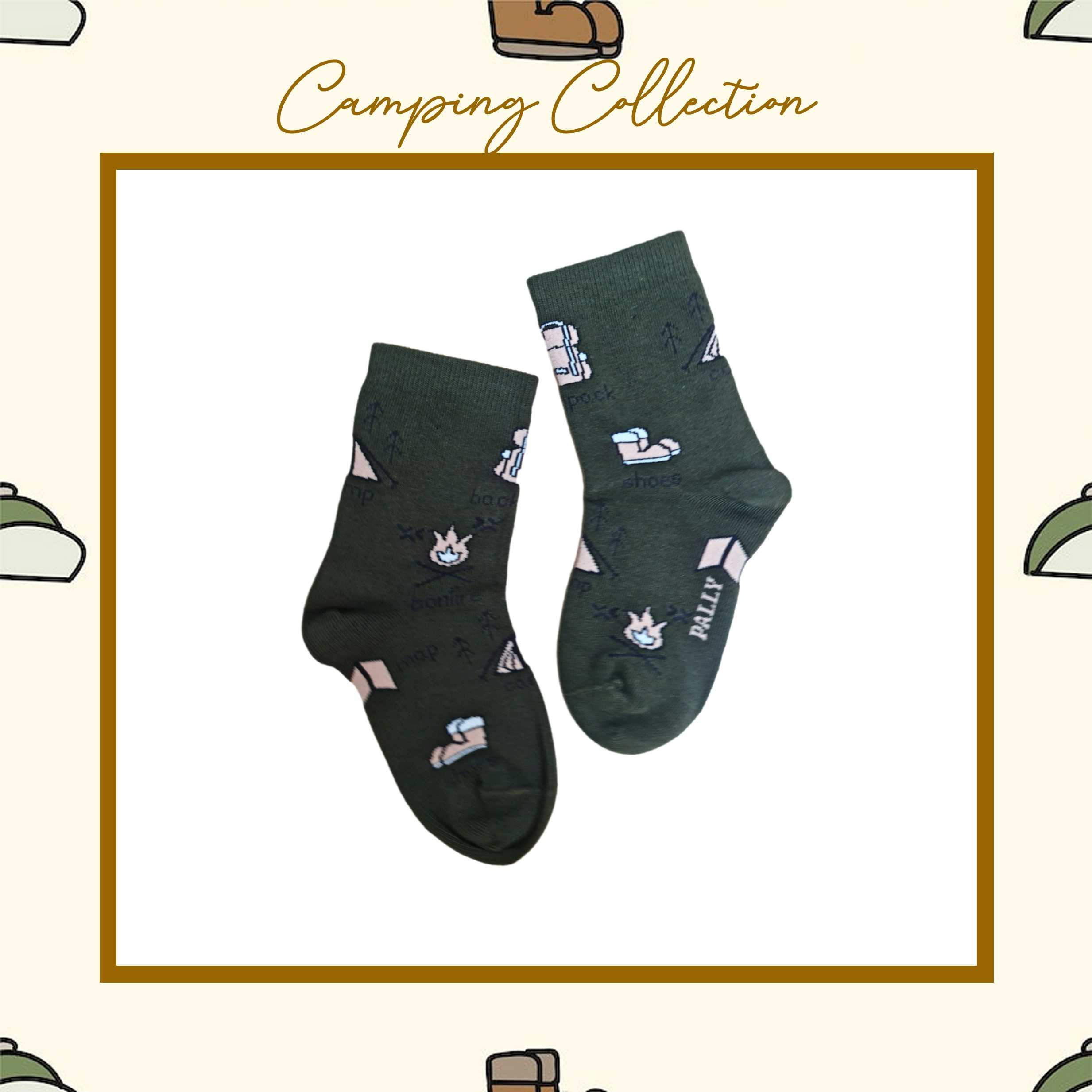 PALLY ถุงเท้าแฟชั่นเด็ก ไร้ตะเข็บ Let's go camping collection