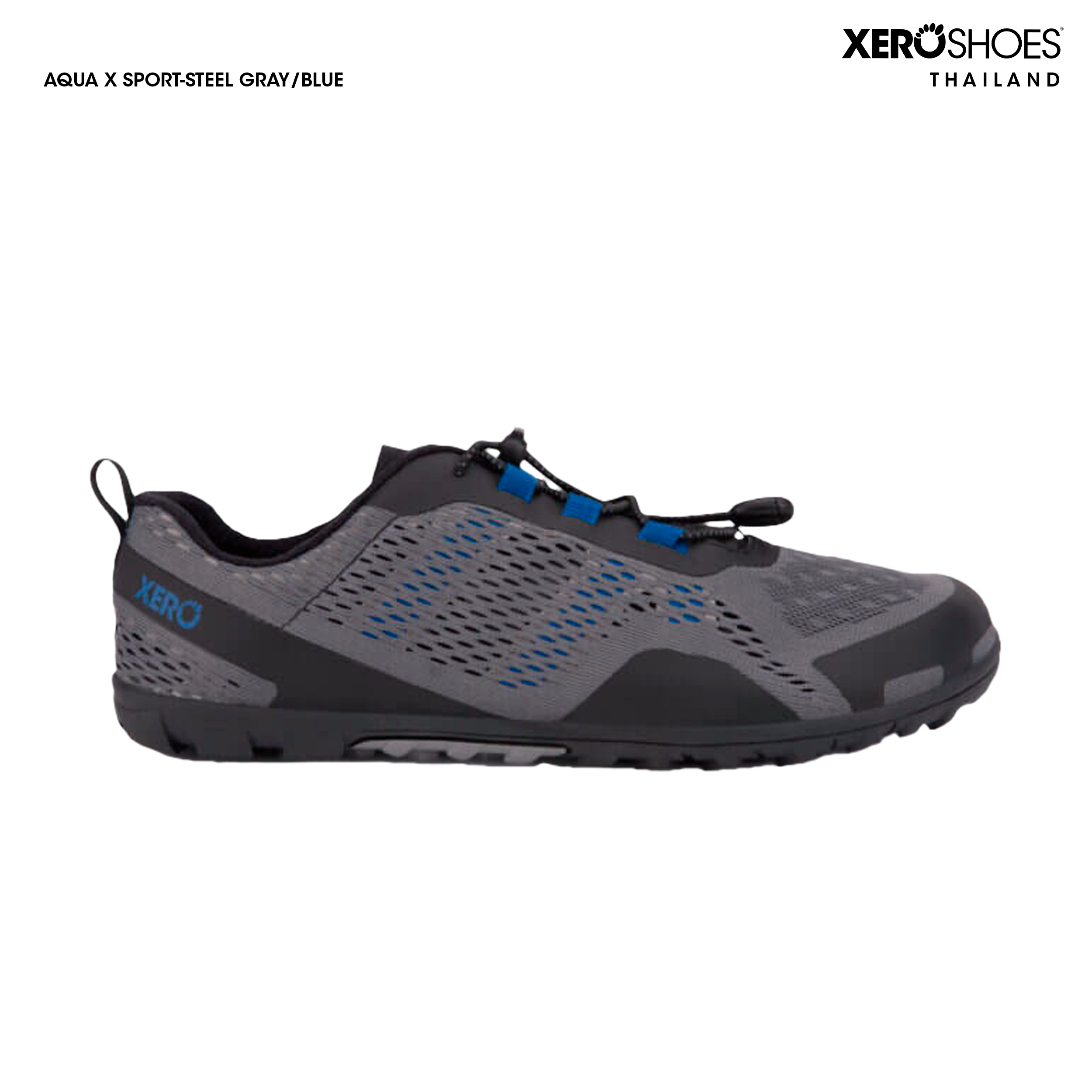 XERO SHOES Barfoot shoe รองเท้าเทรลลุยน้ำ รุ่น AQUA X SPORT รองเท้าผู้ชาย สี Steel Gray / Blue