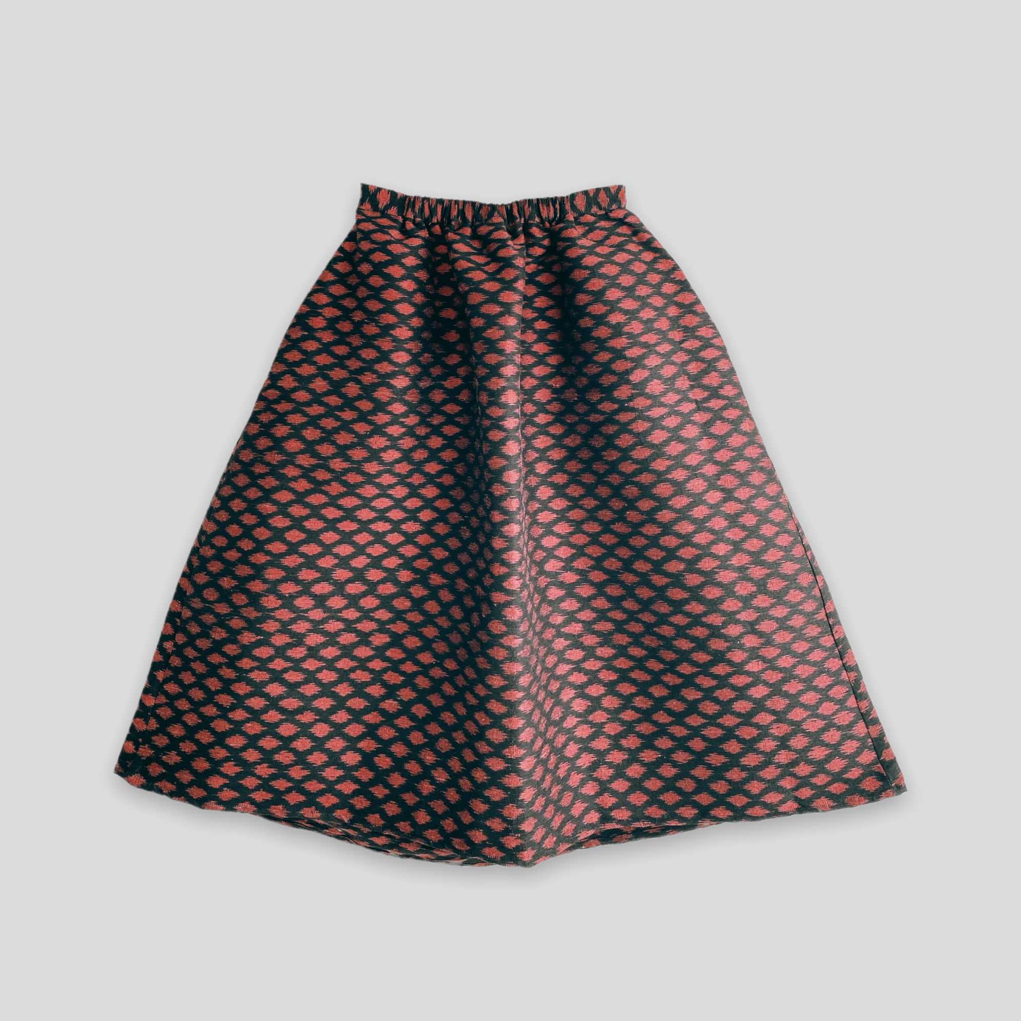 Ikat Silk Skirt / Red