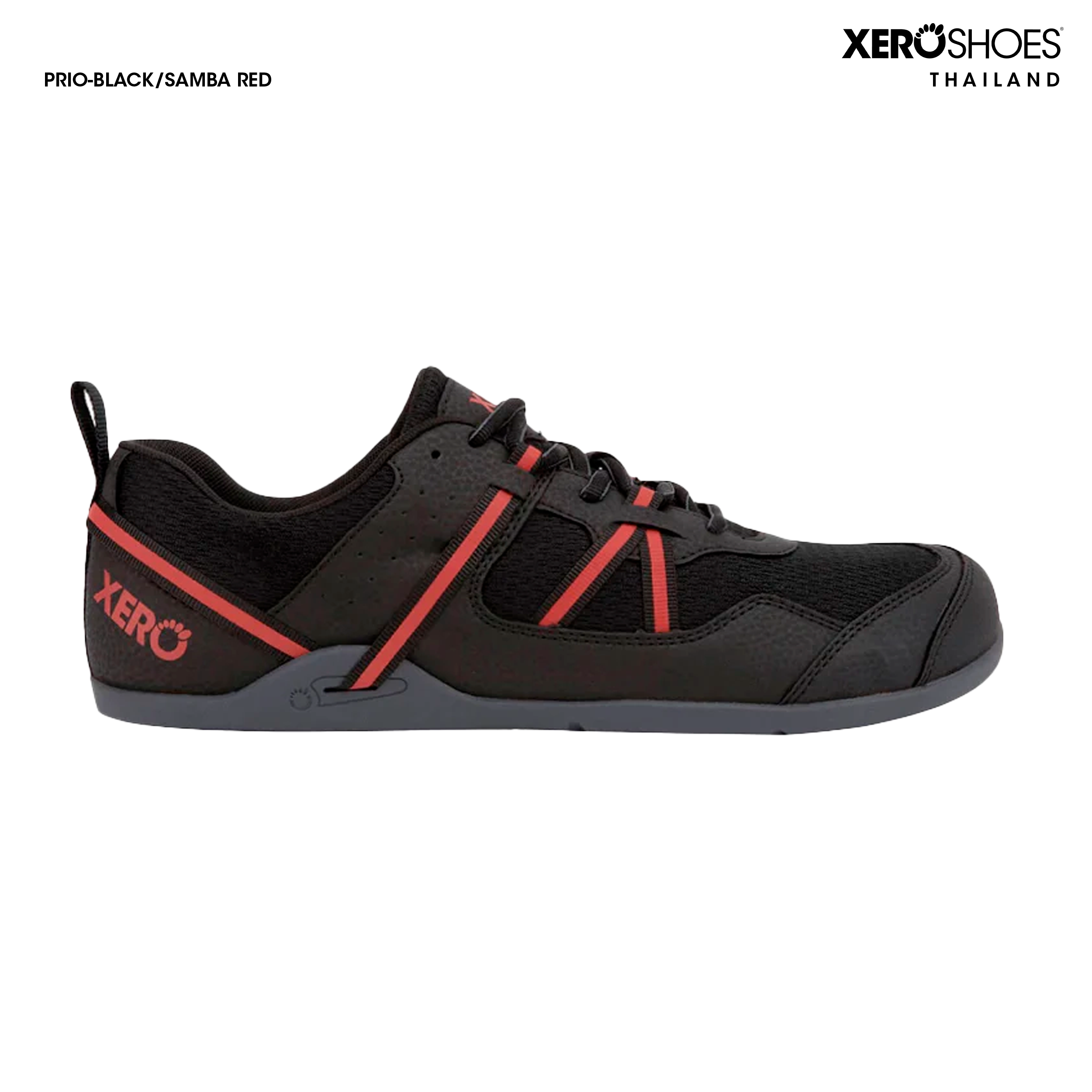 XERO SHOES Barfoot shoe รองเท้าผ้าใบ รุ่น PRIO รองเท้าผู้ชาย สี Black / Samba Red