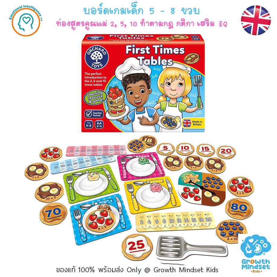 GM Kids (5 - 8 ขวบ) บอร์ดเกมเด็ก ท่องสูตรคูณ First Times Tables (Orchard Toys)