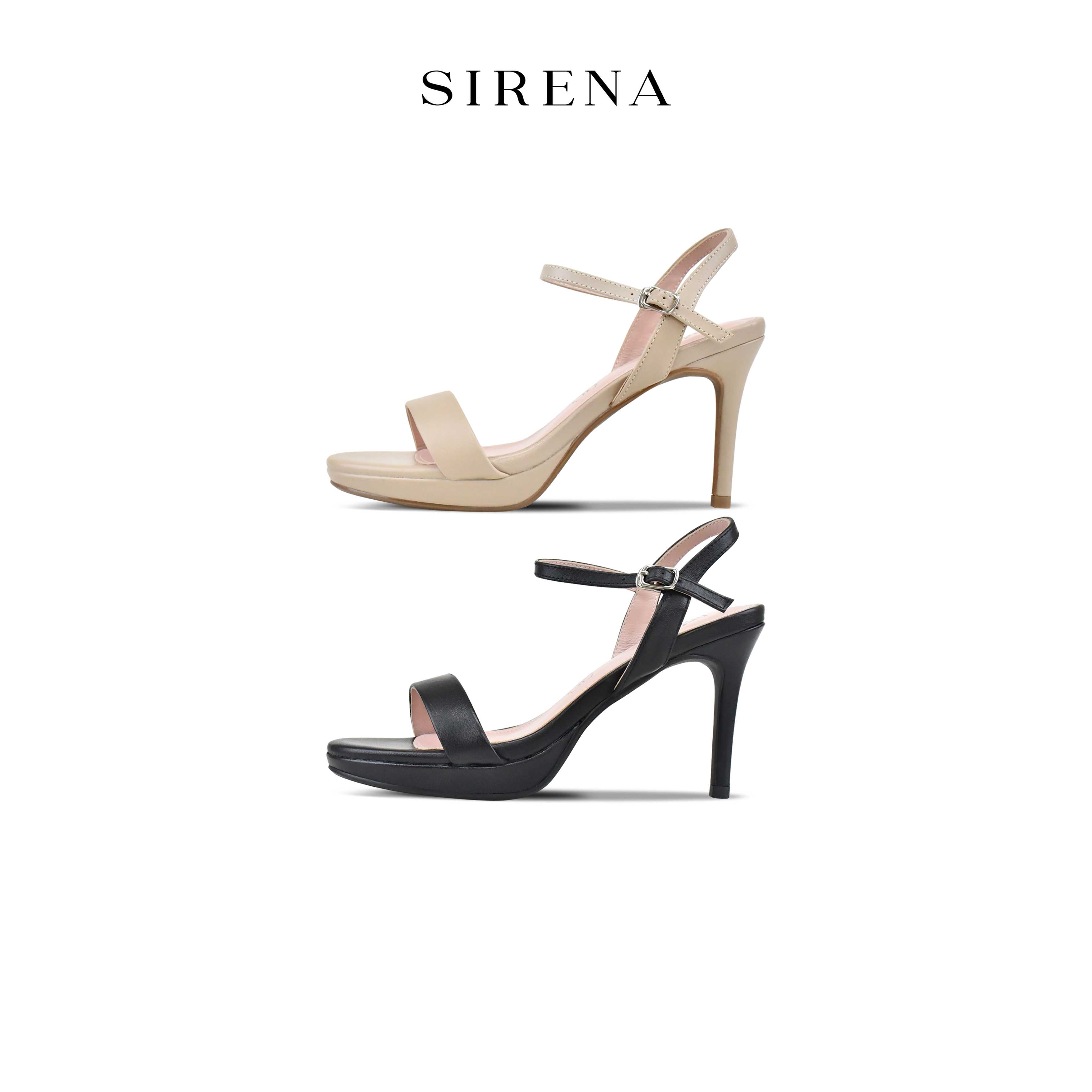 SIRENA รองเท้าหนังแท้ ส้น 3.5 นิ้ว รุ่น GRACE | รองเท้าแตะส้นสูง