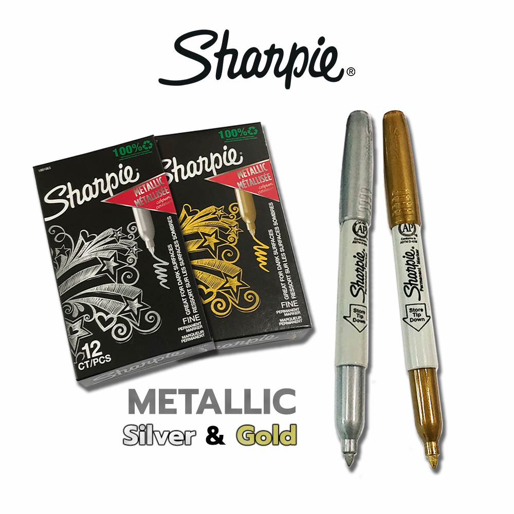 Metallic marker Sharpie Metallic Gold&Silver marker ปากกาชาร์ปี้ Fine marker / ด้าม