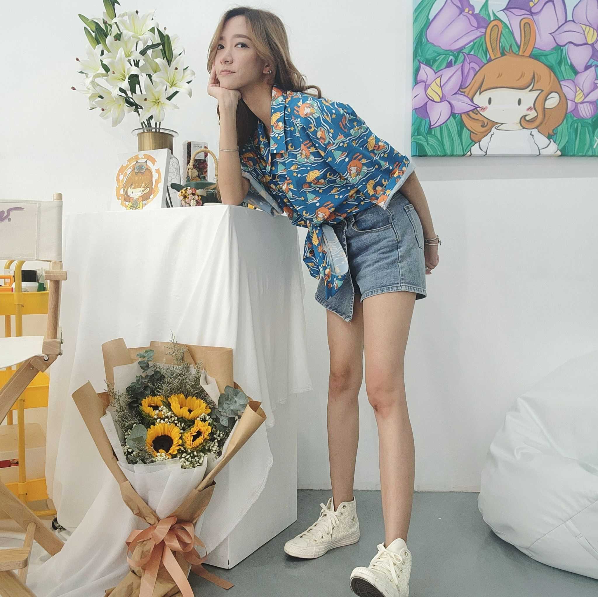 HY Aloha shirt {blue}