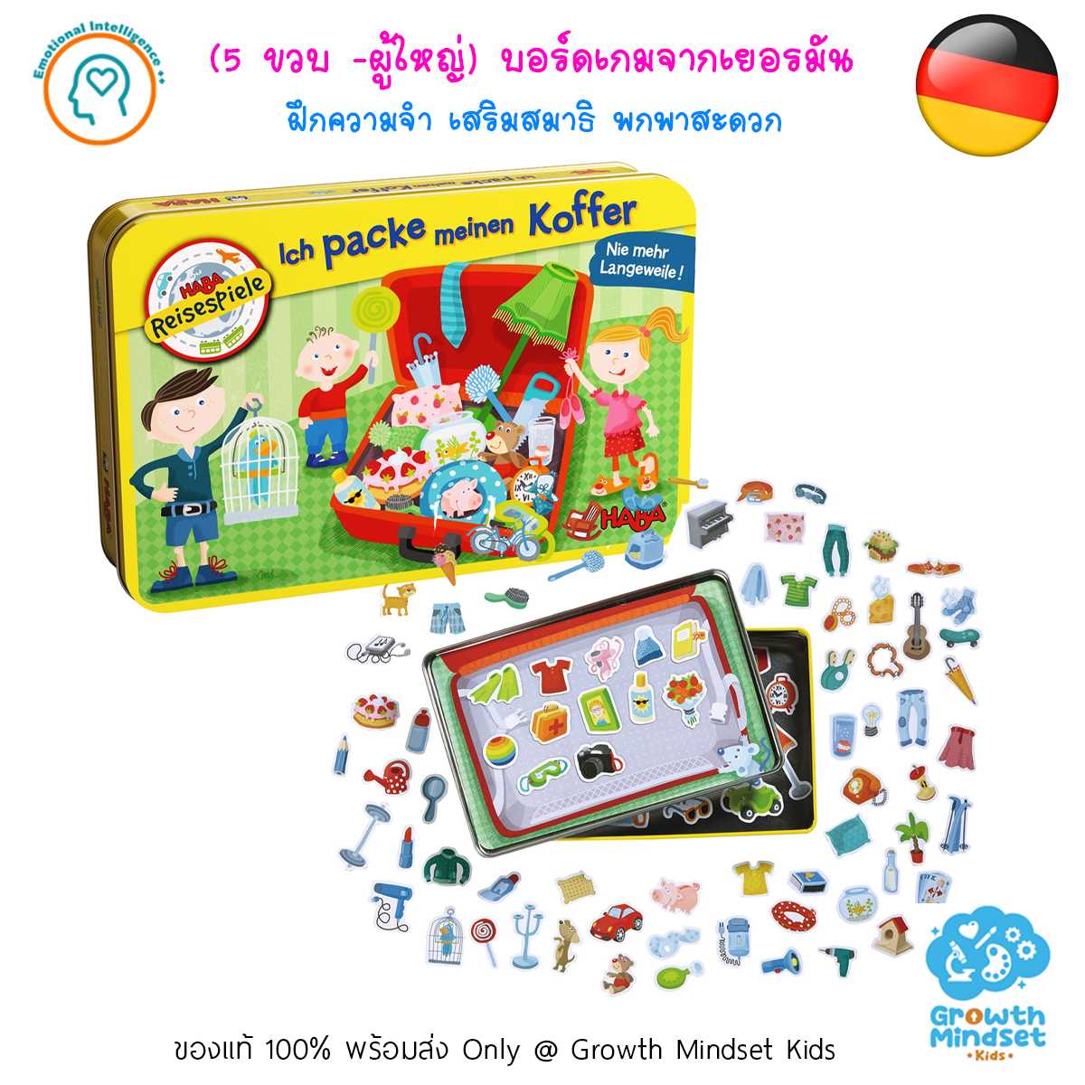 GM Kids (5 ขวบ - ผู้ใหญ่) บอร์ดเกมเด็ก เกมกระดาน พกพาสะดวก ความจำ จินตนาการ I Took a Trip (HABA