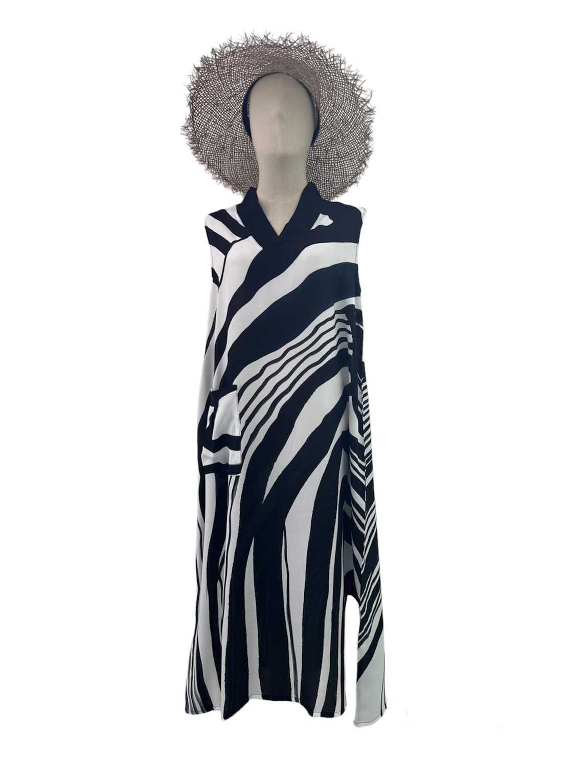 (Per-order) Long Dress V Nack Cotton Silk Hand Paint Free Size