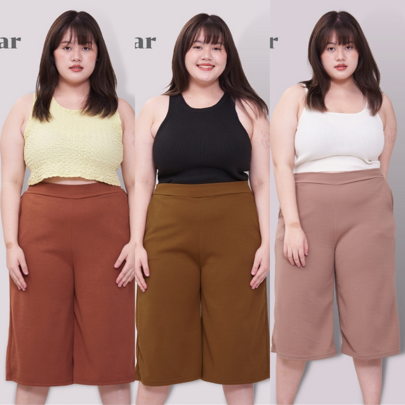 กางเกงไซส์ใหญ่ขา7ส่วน ผ้าวูลเวฟตัวใหญ่ ขา4ส่วน ผ้าหนานิ้มใส่สบายไม่อึดอัด