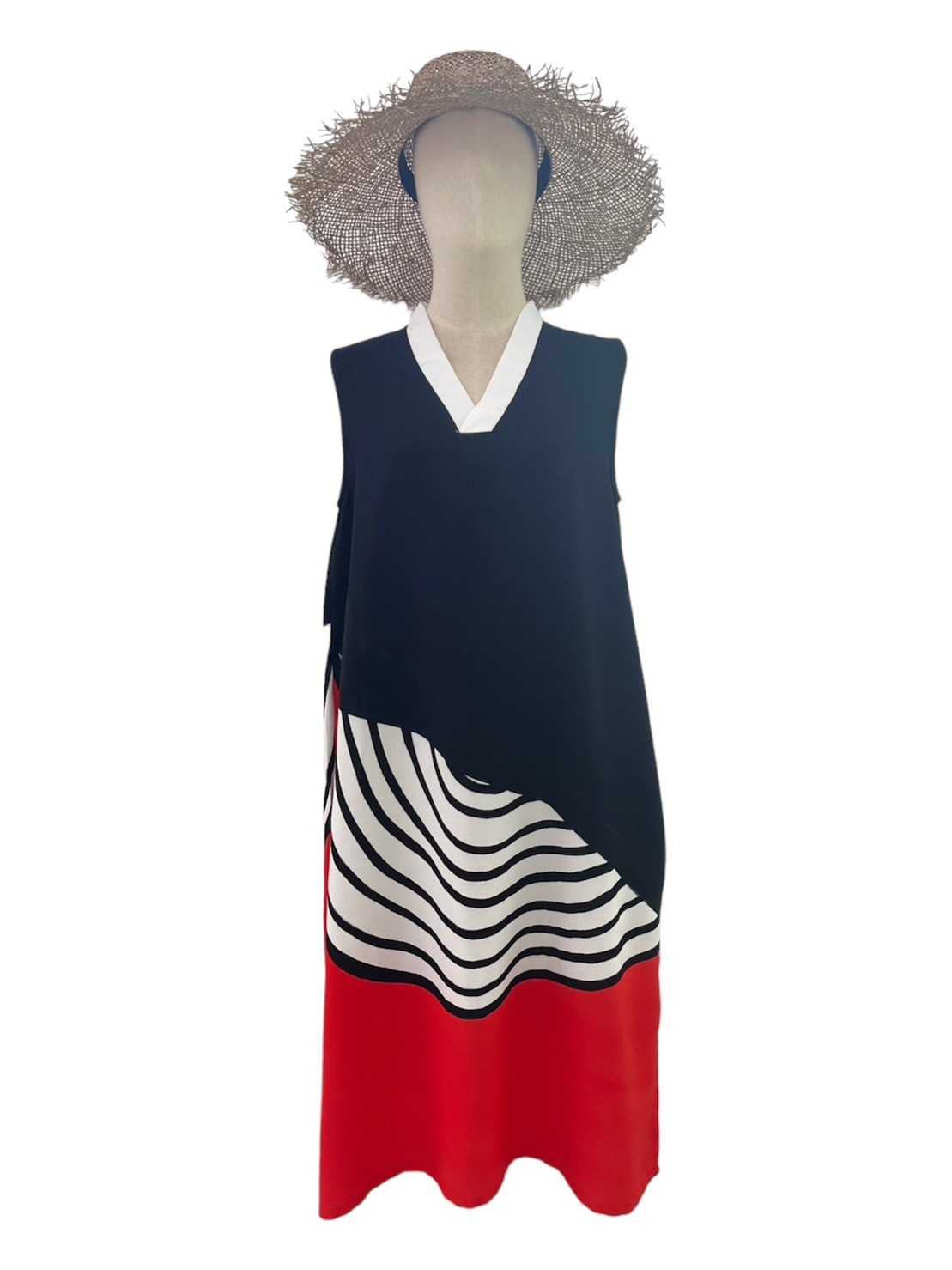(Pre-order) Long Dress V Nack Cotton Silk Hand Paint Free Size
