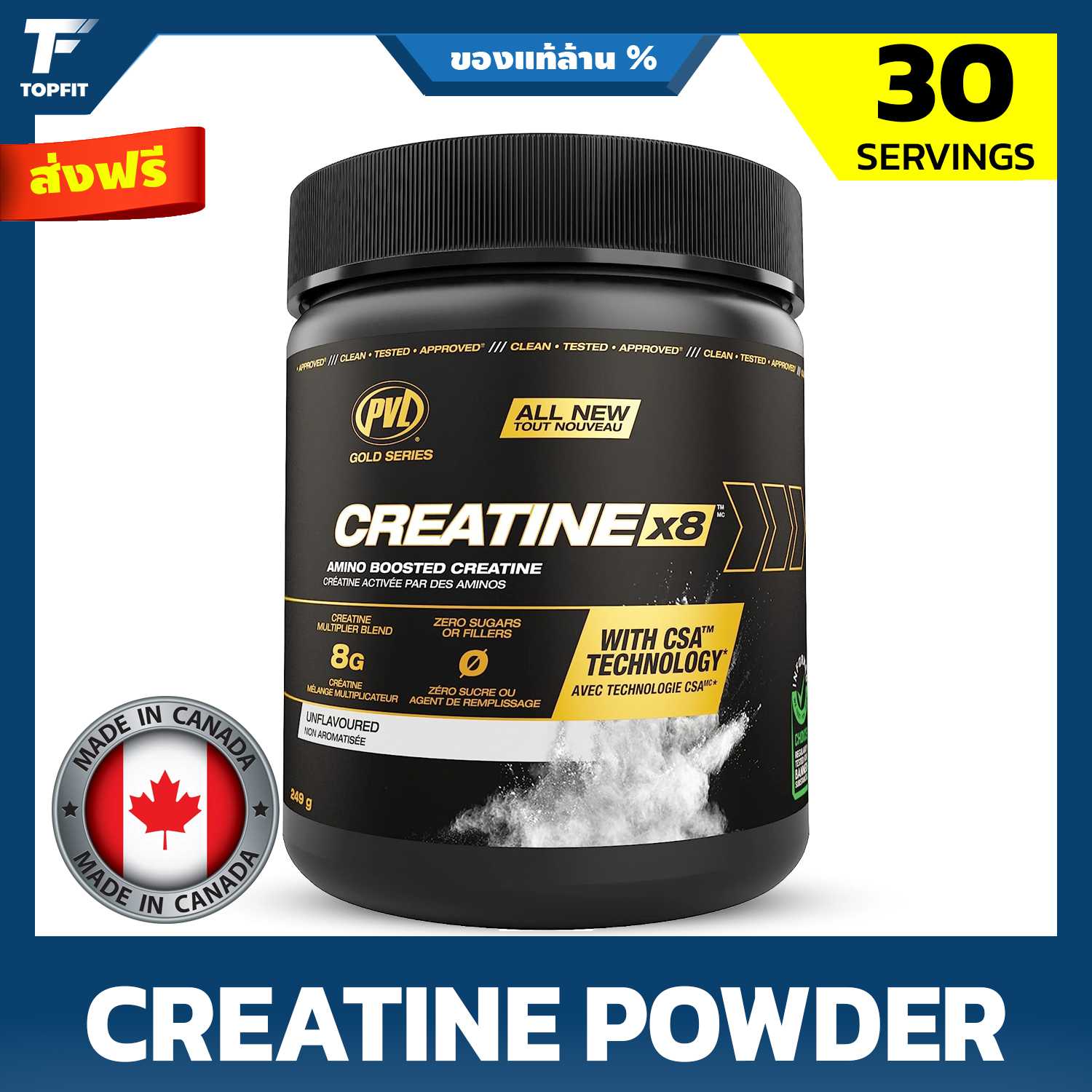 PVL Creatine X8 | Creatine monohydrate powder + Amino Acid 249 g | 30 Serving