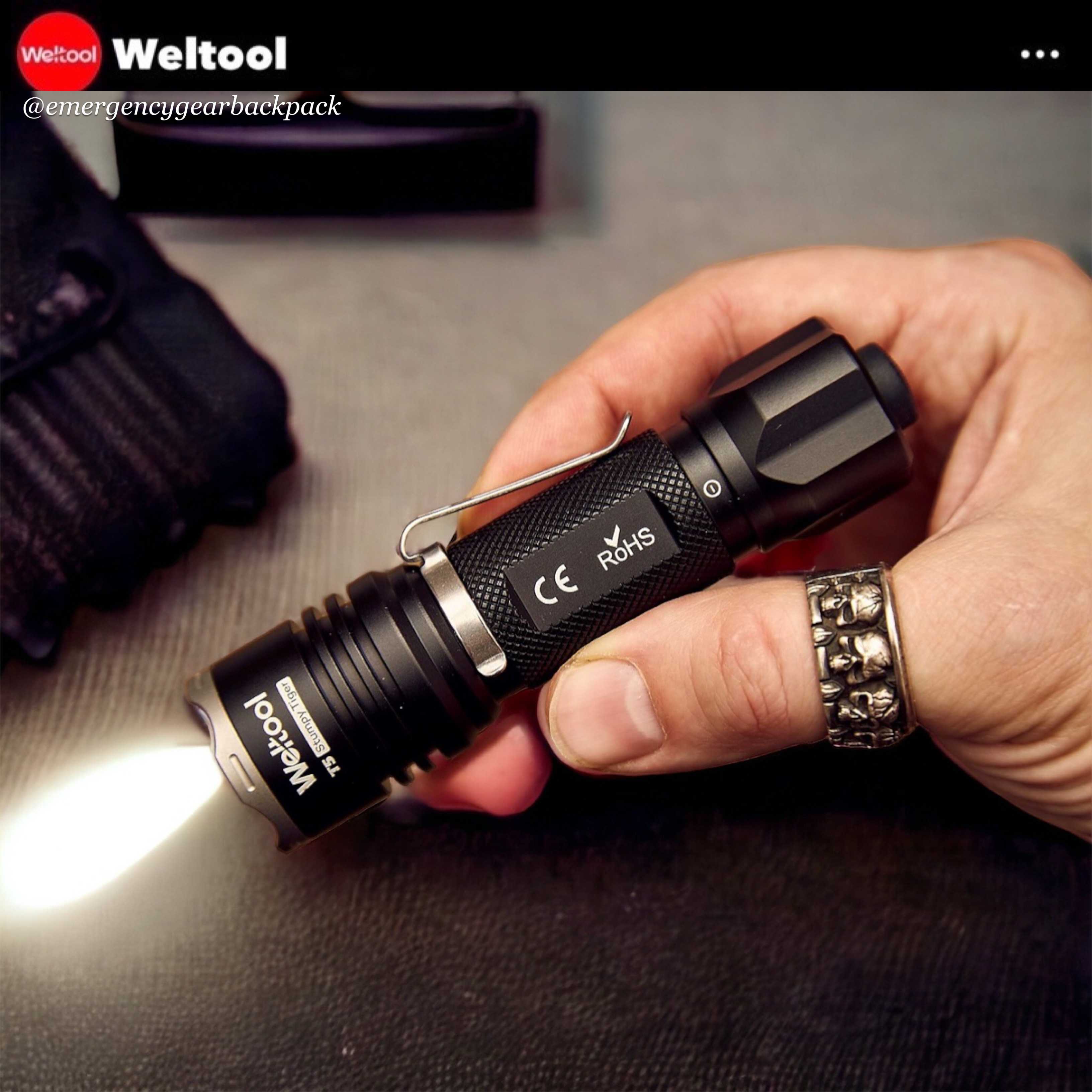 Weltool T5 420 Lumens  191M Compact Tactical Flashlight