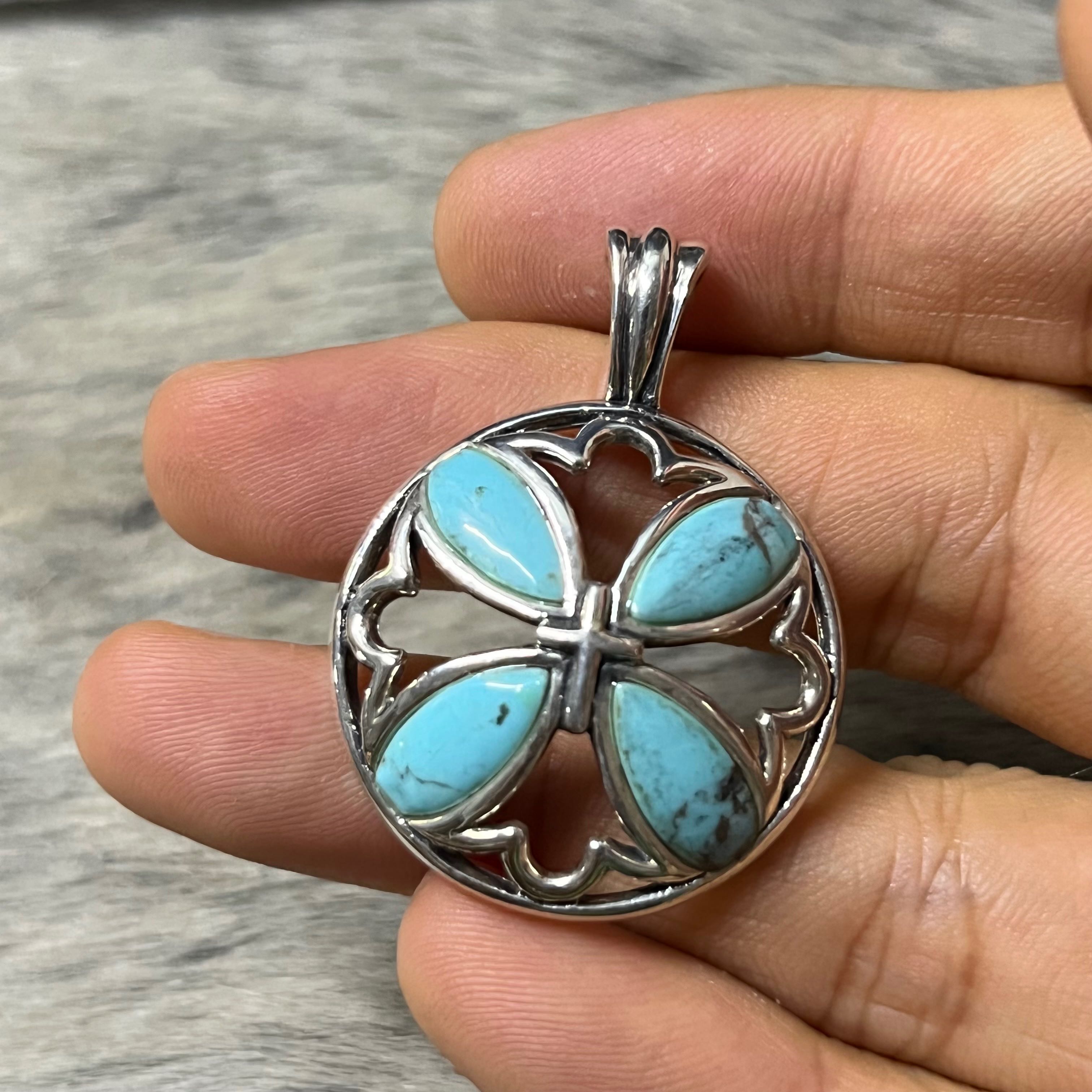 จี้เงินแท้925 ประดับ Turquoise