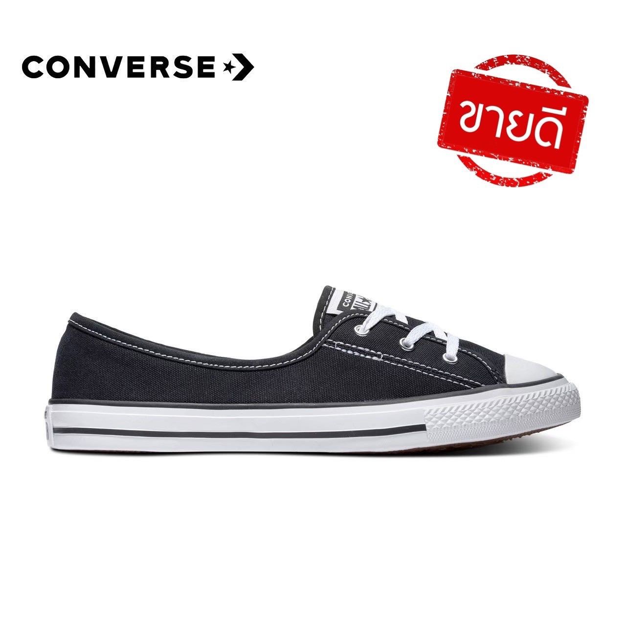  Converse Ballet Lace Slip Black Classic รองเท้าผ้าใบ
