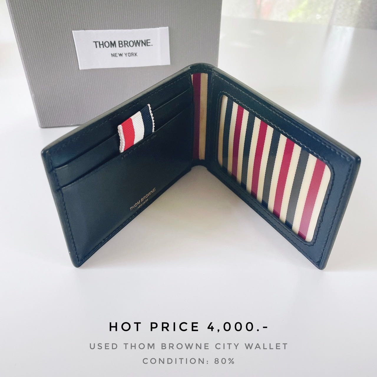 USED THOM BROWNE CITY WALLET 