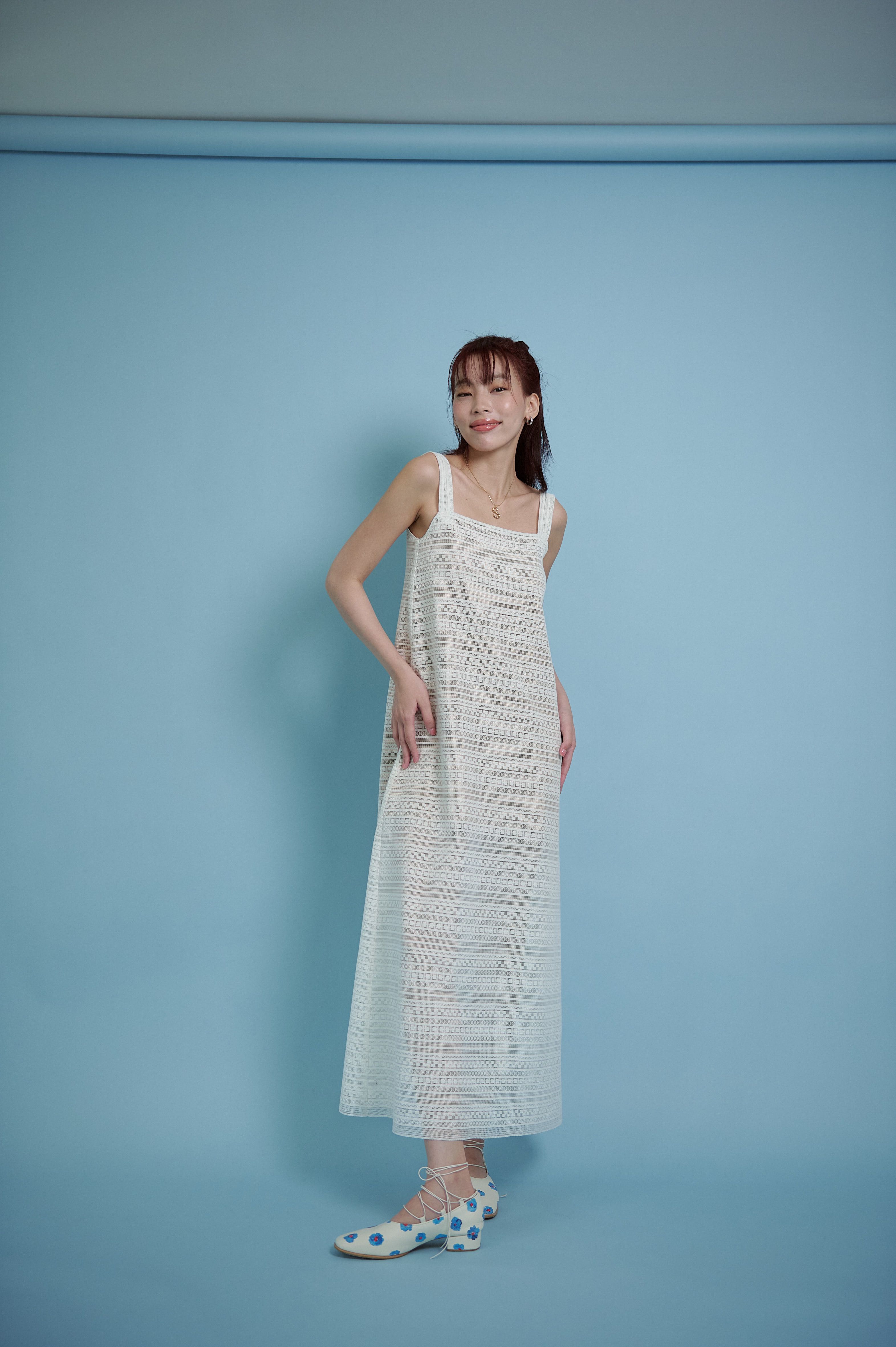 Ivory Lace Dress - White