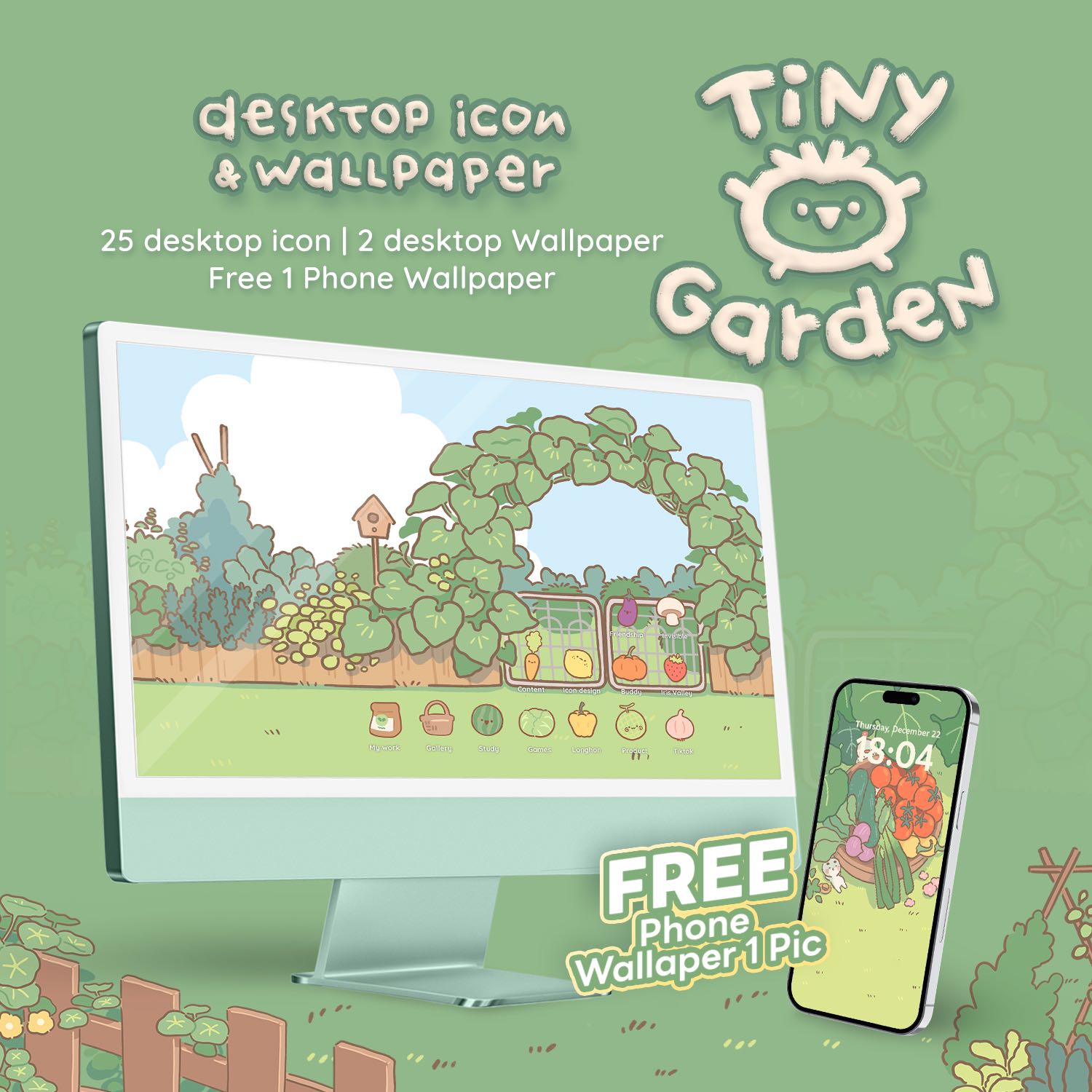 Tiny Garden  | Desktop icon & Wallpaper