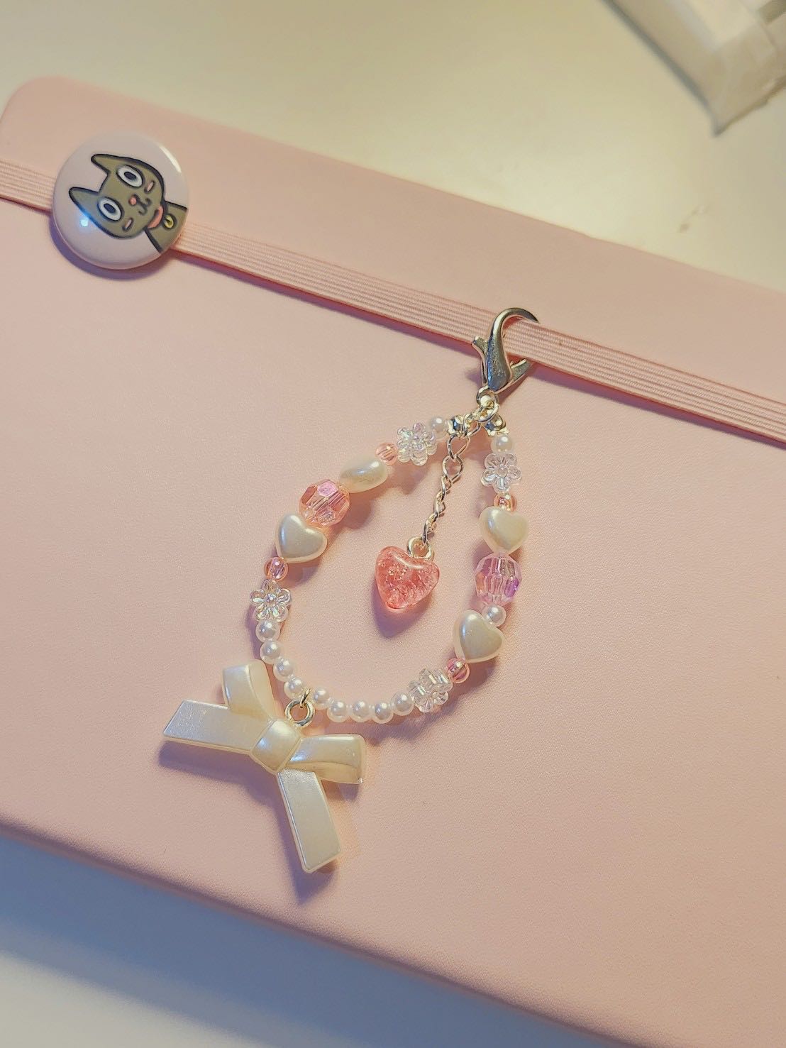 Key ring P set : heart chain