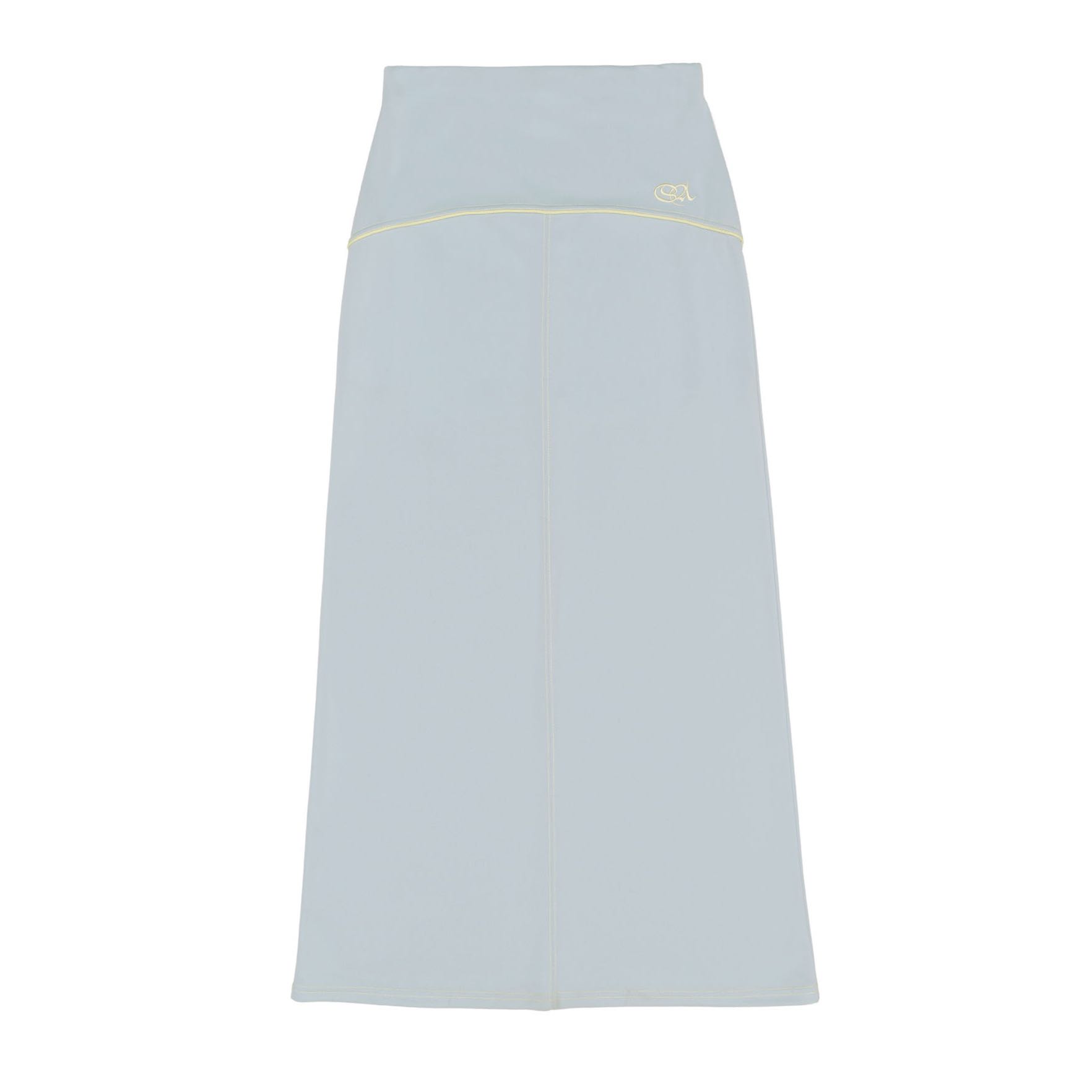 (pre,รวมส่ง) Contrast Stitch Jersey Skirt /sculptor