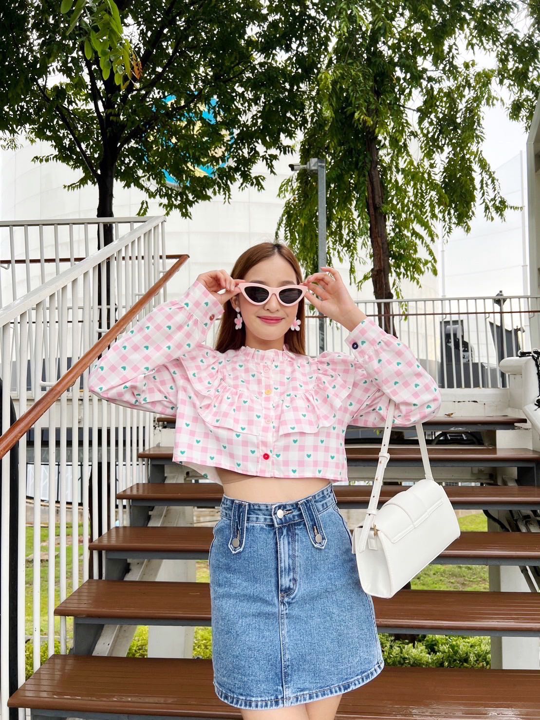 baby pink, heart printed 💐 [Pre-order]