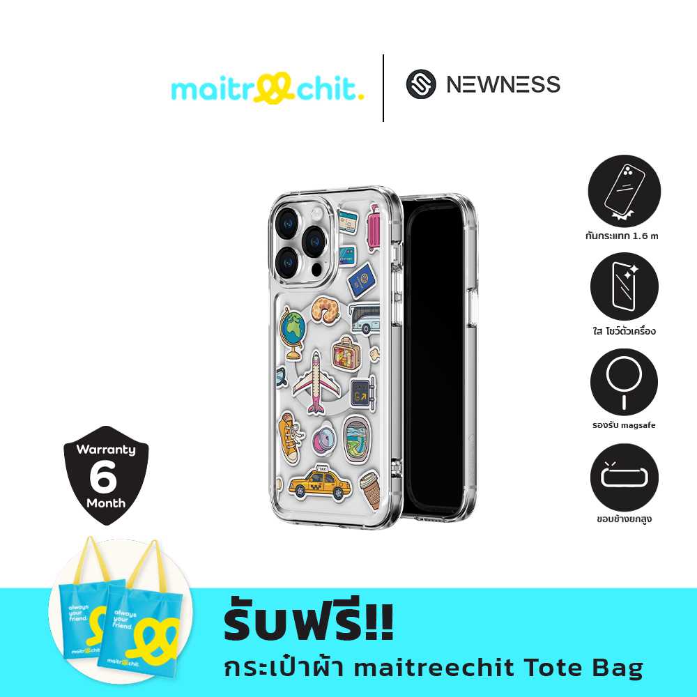 NEWNESS รุ่น Travel Stiker Magsafe เคสสำหรับ iPhone 14 Pro / 14 Pro Max