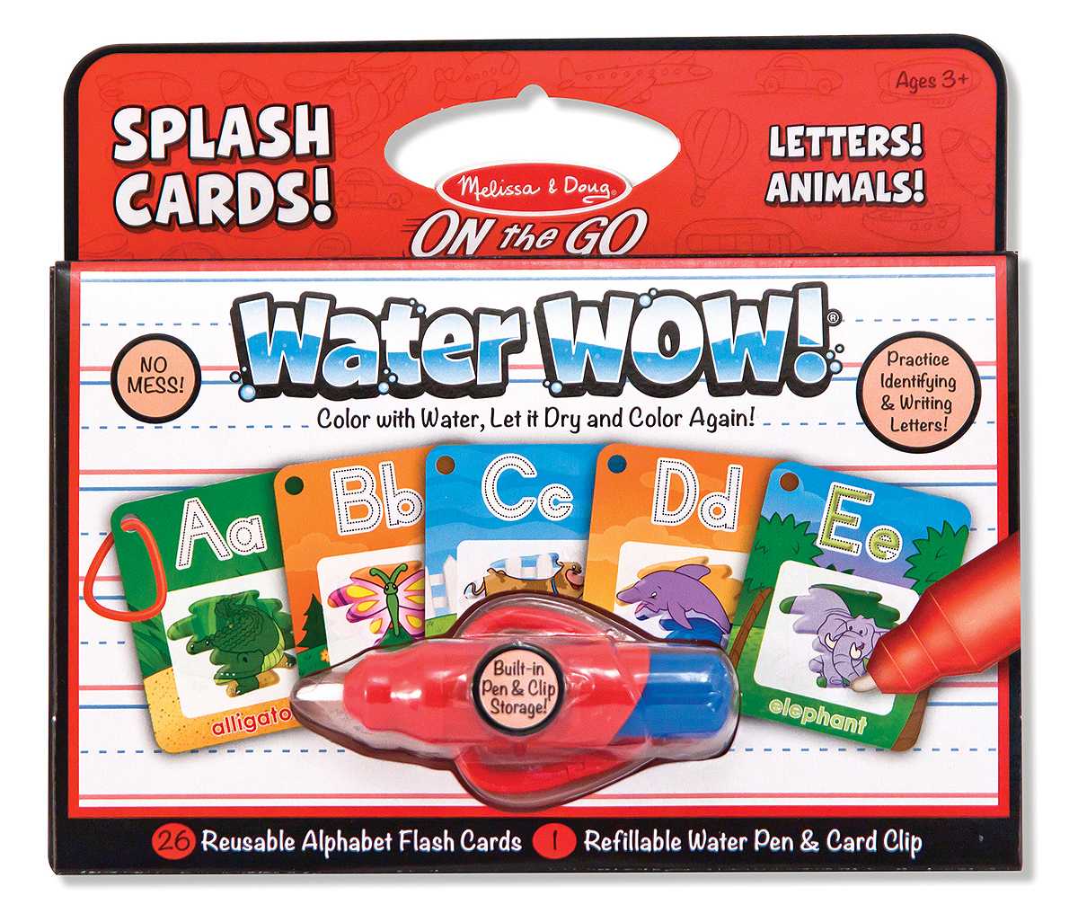 GM Kids (2 - 6 ขวบ) บัตรคำศัพท์ระบายสีมหัศจรรย์ Water Wow Flash Cards - Alphabet (Melissa & Doug)