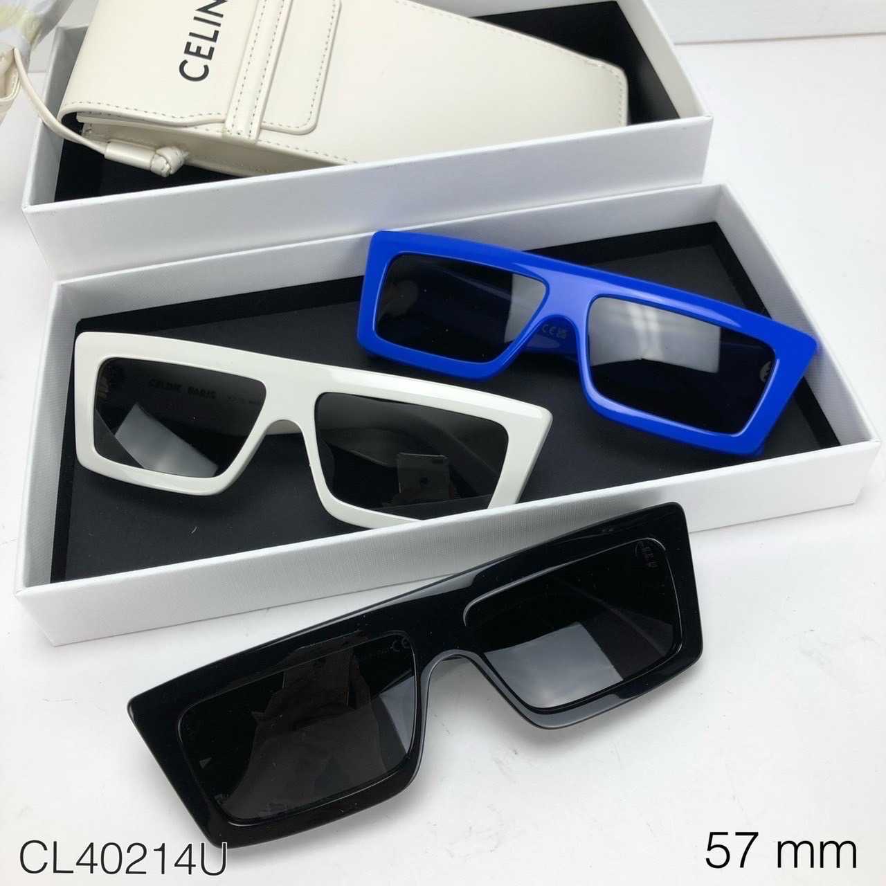  📌(ทักเชทก่อนสั่งซื้อ)   New แว่น​ Celine sunglasses พร้อมซองหนังสีขาว/สะพายได้