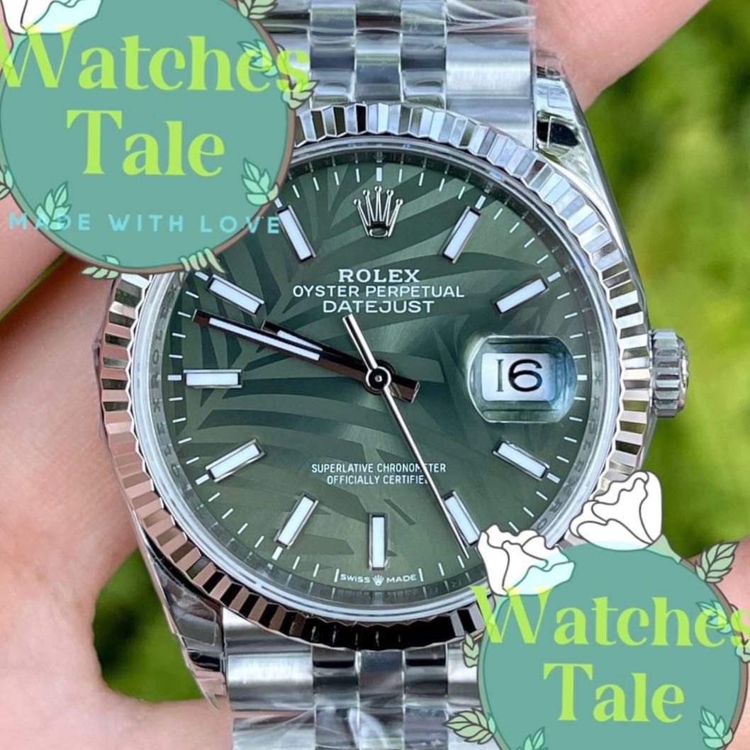 Rolex Datejust Olive Green Palm Motif Dial Jubilee 36mm. Ref.126234 VSF