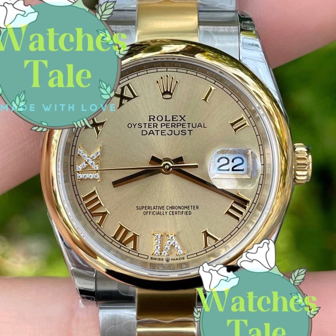 Rolex Datejust 36mm. Diamond ( VI,IX ) Ref.126201 Yellow Gold EW