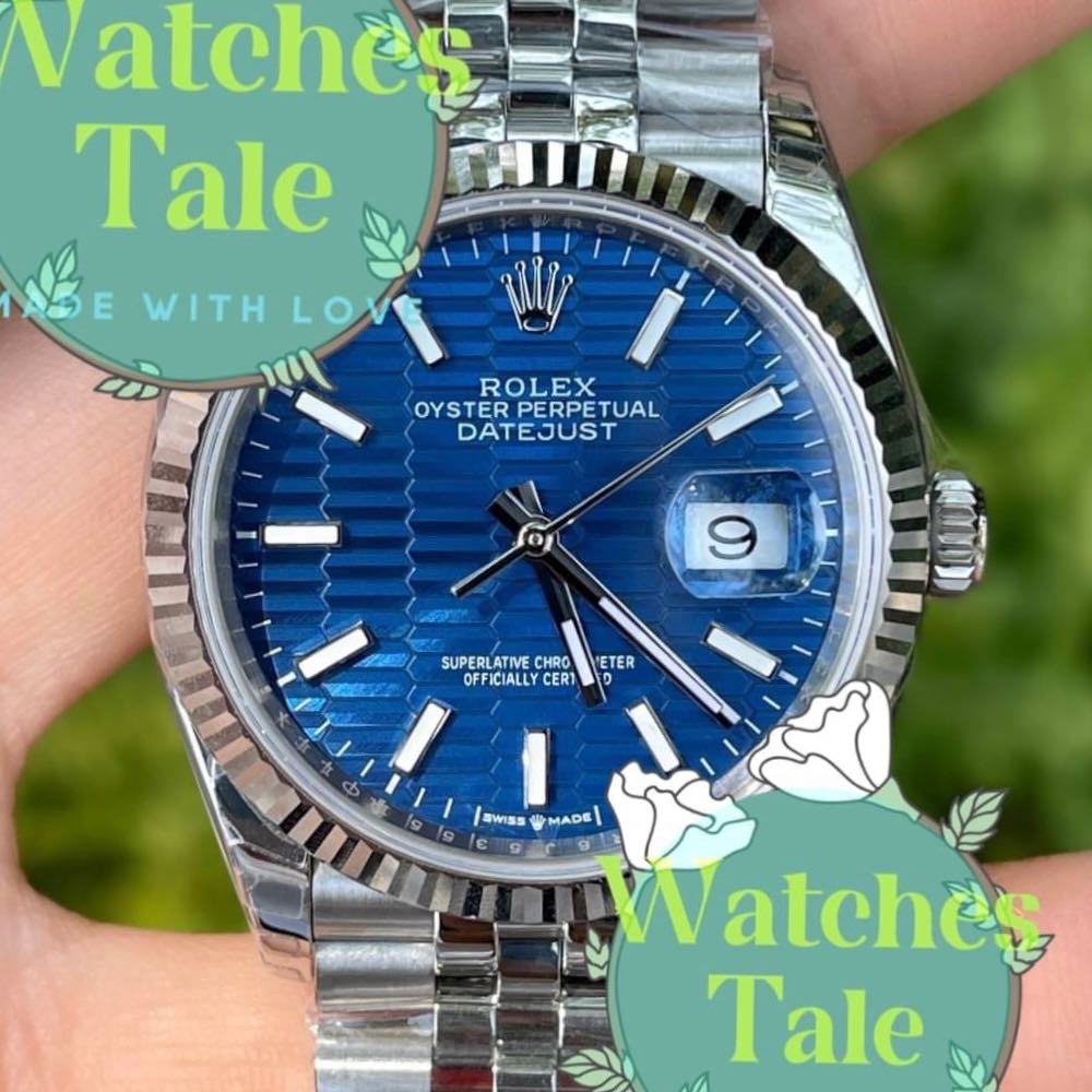 Rolex Datejust Fluted Motif Blue 36mm. Jubilee Ref.126334 EW