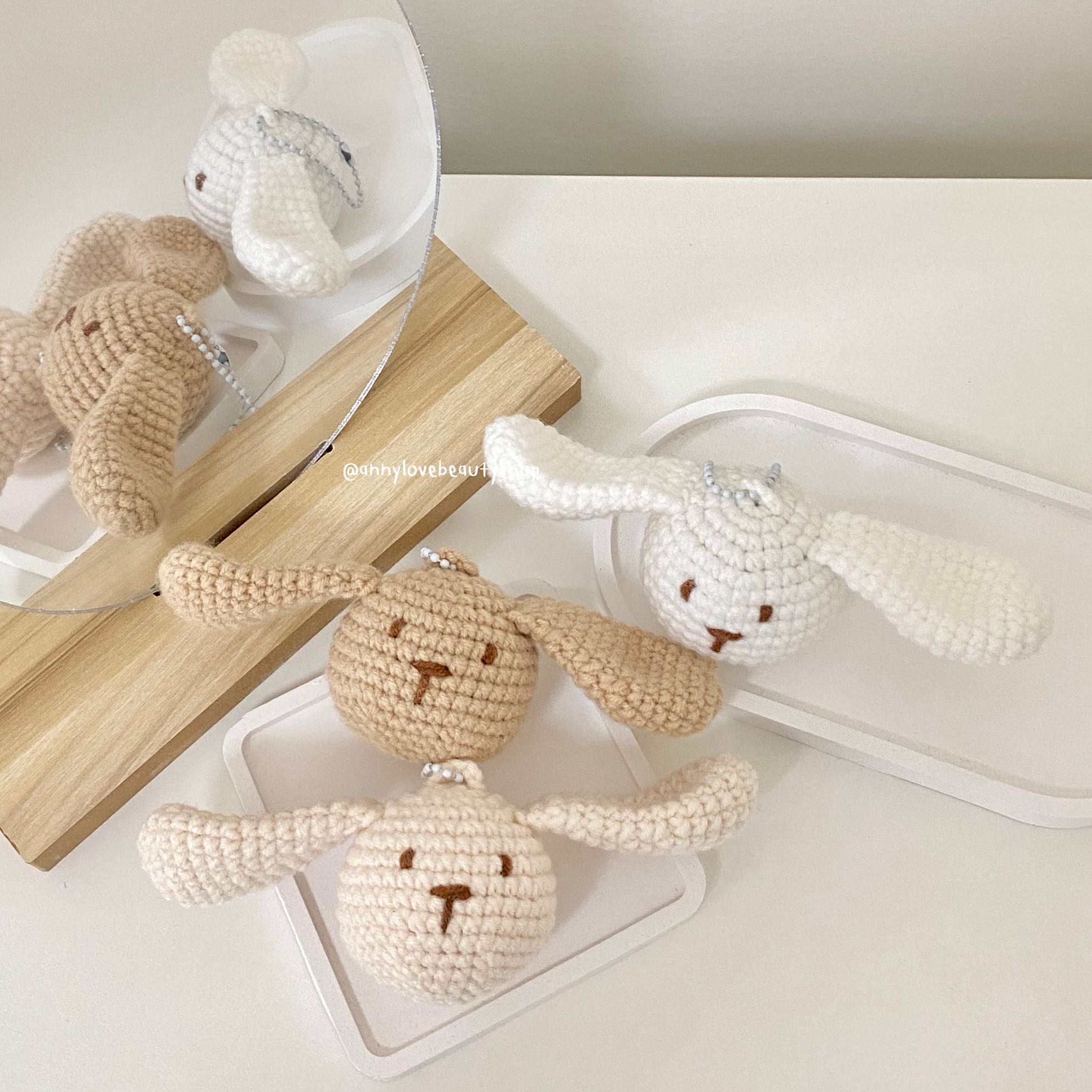 Handmade🐶 ที่ห้อยน้องหมาน้อยถักไหมพรม (สายจุดไข่ปลา)