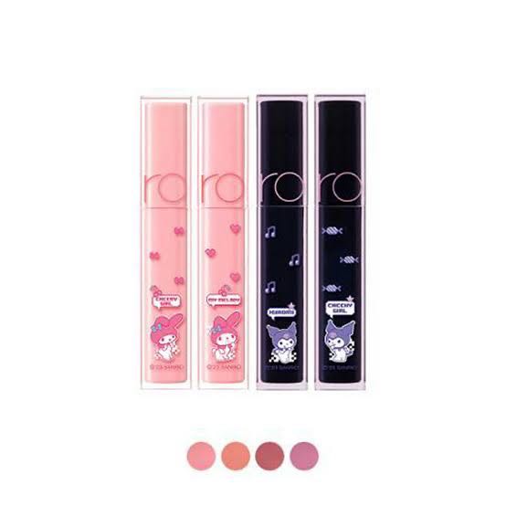 Rom&nd x sanrio — Rom&nd Dewy ful water tint 4สี [13/15/16/17] แพคเกจคุโรมิและมายเมโลดี้ 🩷💜