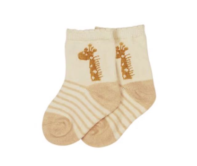 Organic Sock ถุงเท้าผ้านิต ลายยีราฟ / หนู ( accessories )