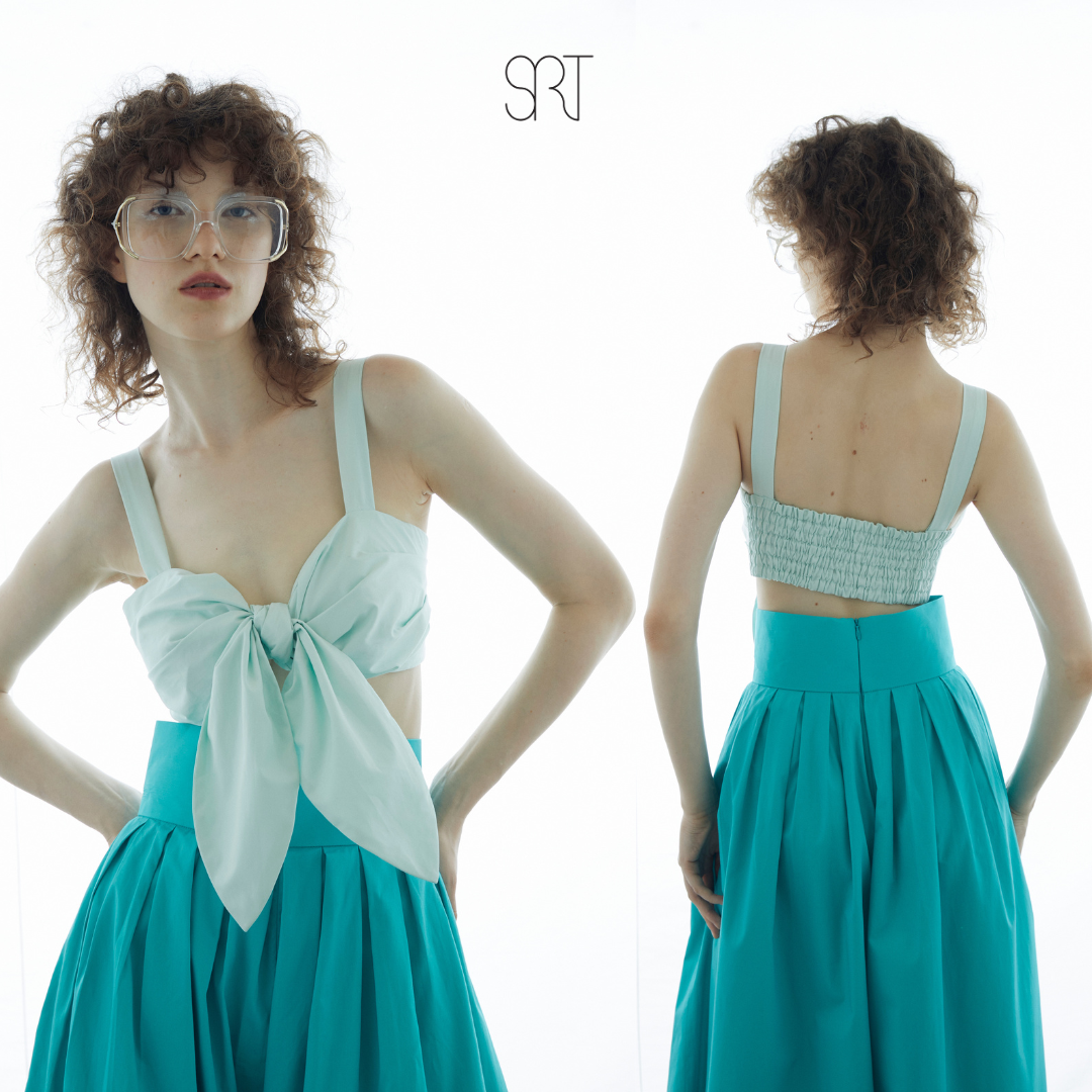 The SRT X10 Bunny Tie Front Crop Top (TOP / เฉพาะเสื้อ)