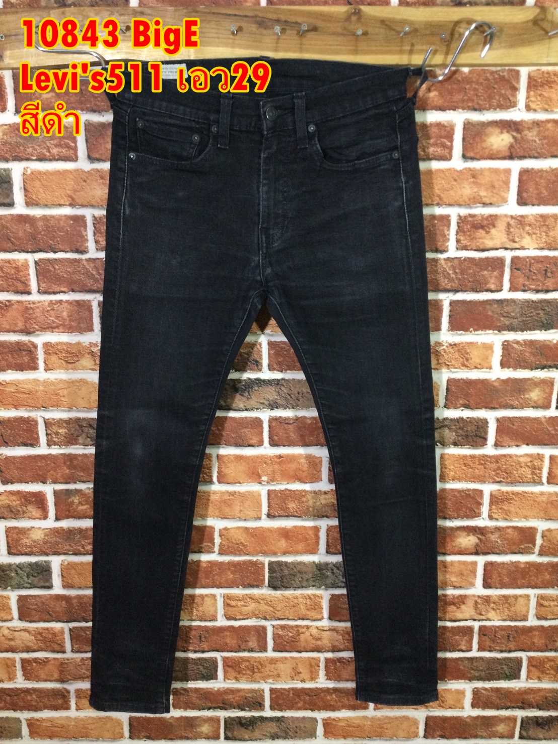 รหัส10843 Levi's519 ดำ BigE ผ้ายืด Made in Egypt วัดจริง เอว29