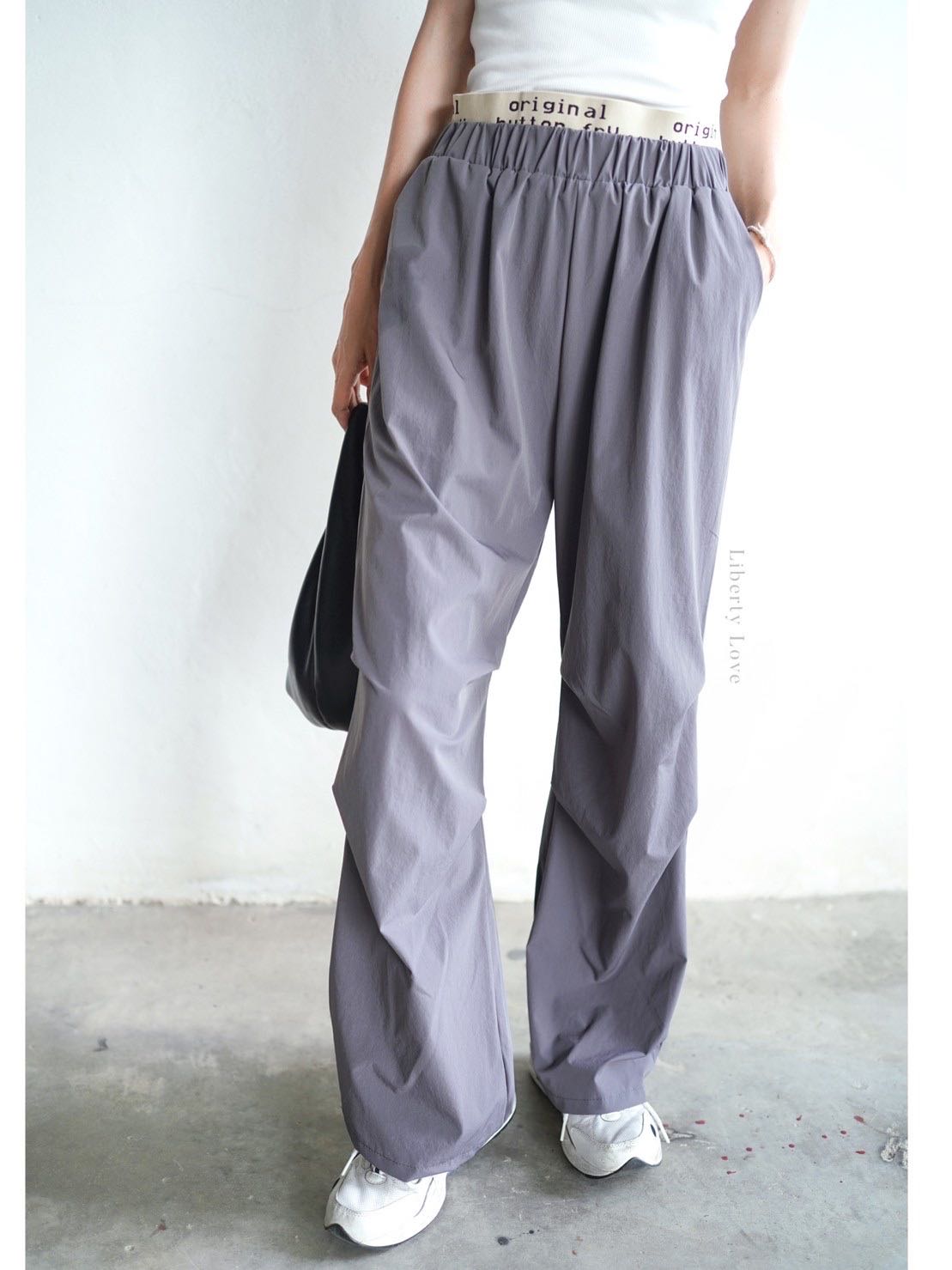 6007#1  Grey waist-band pants 