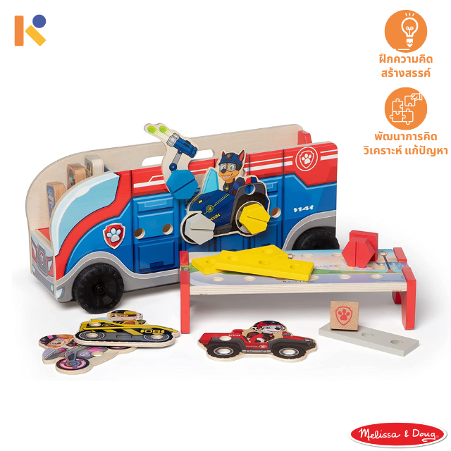 [3 - 5 yrs] PAW Patrol Match Build Mission Cruiser - 35 Pcs - Melissa & Doug