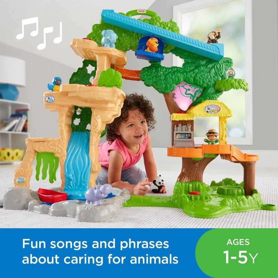 Best Seller 🇺🇸 Fisher-Price Little People Happy Animals Habitat Share and Care Safari