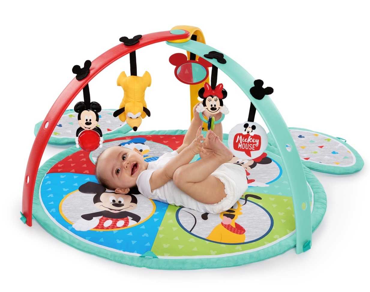 Best Seller 🇺🇸 Playgym Bright Starts Disney Baby Mickey Mouse Easy Store Activity Gym and Playmat