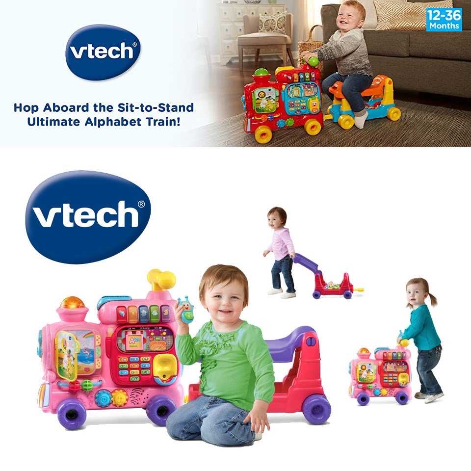 Best Seller🚩รถไฟสีชมพู Alphabet Train Vtech นำเข้าจากเมกา ของแท้ 100%