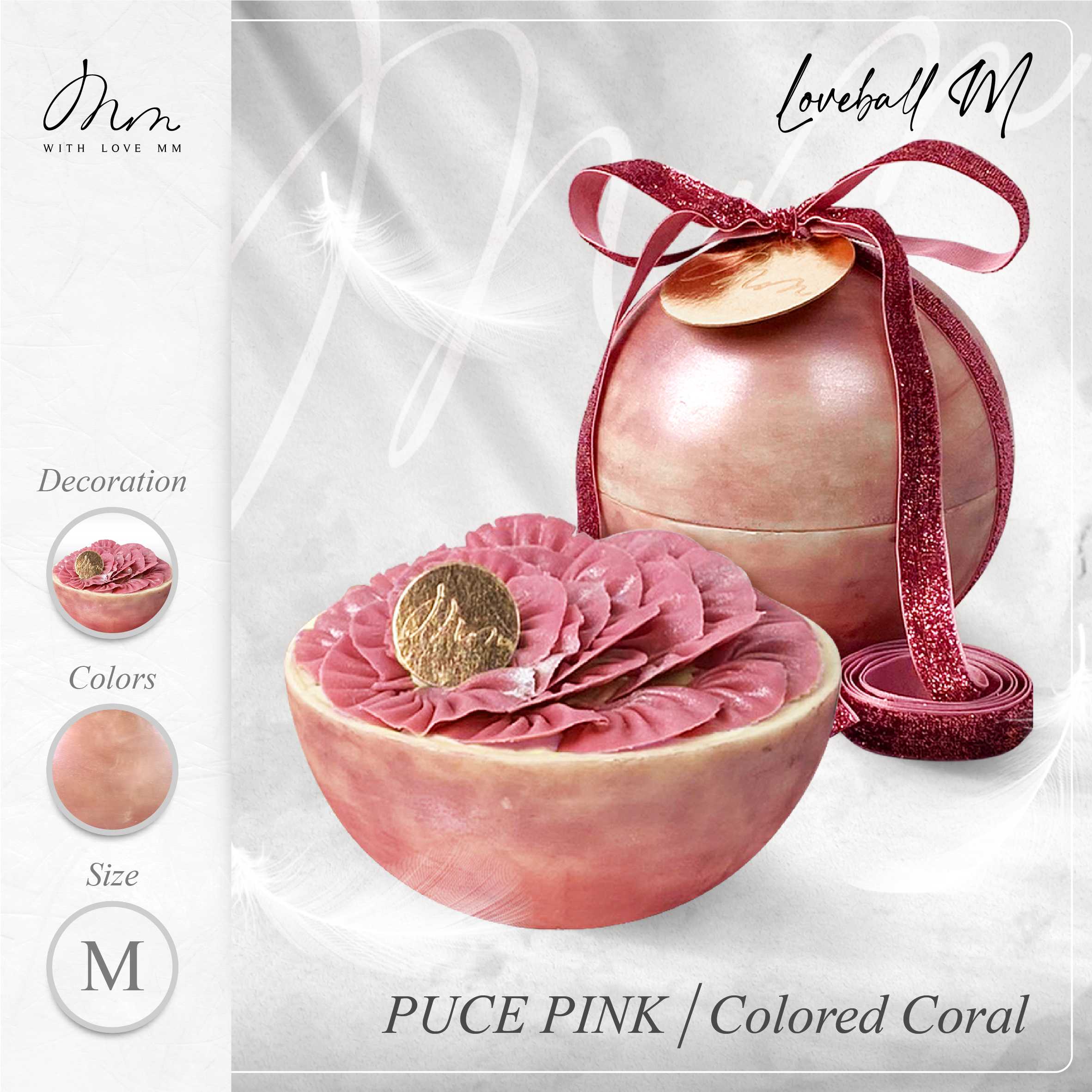 PUCE PINK - Loveball M - Colored Coral