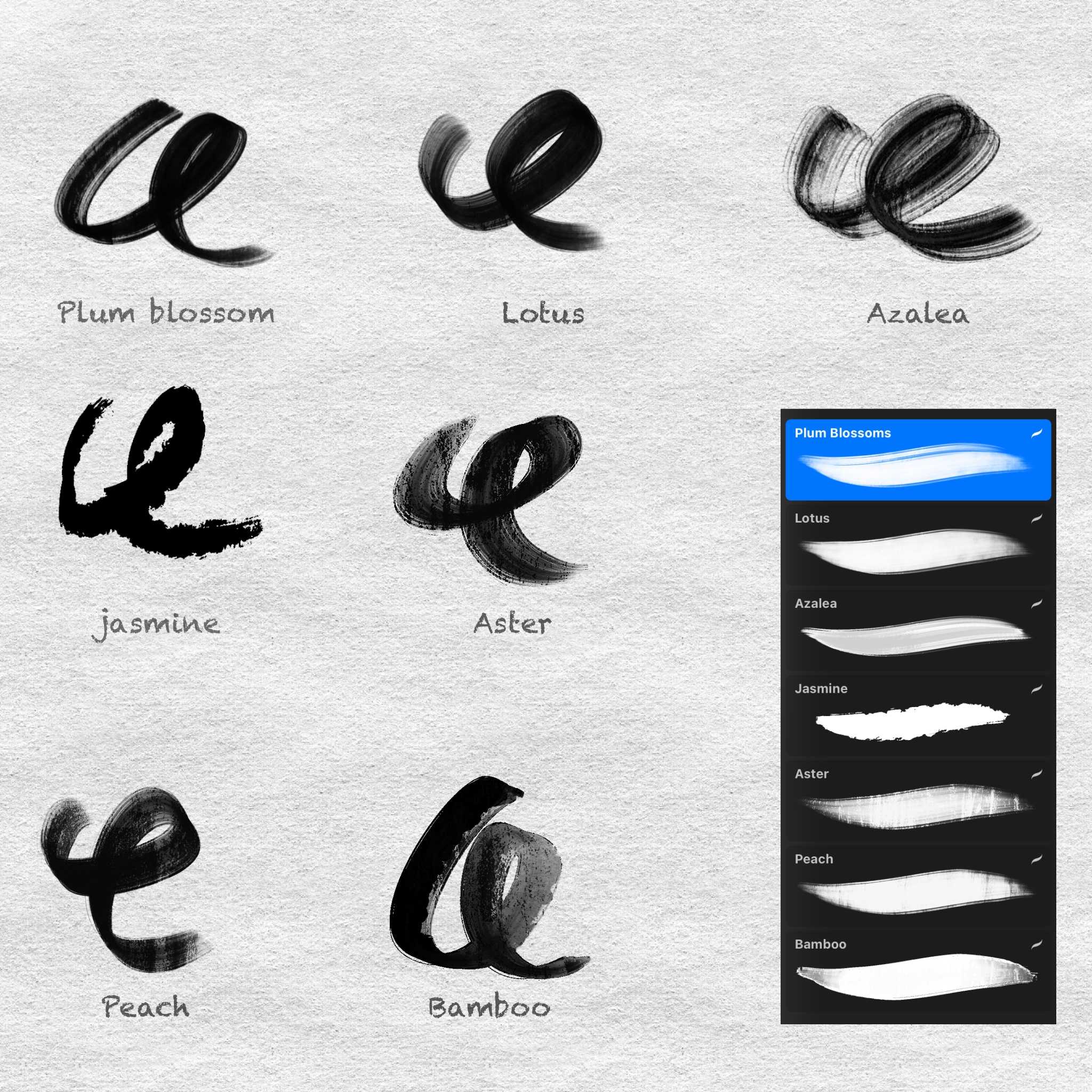 Chinese style brushes