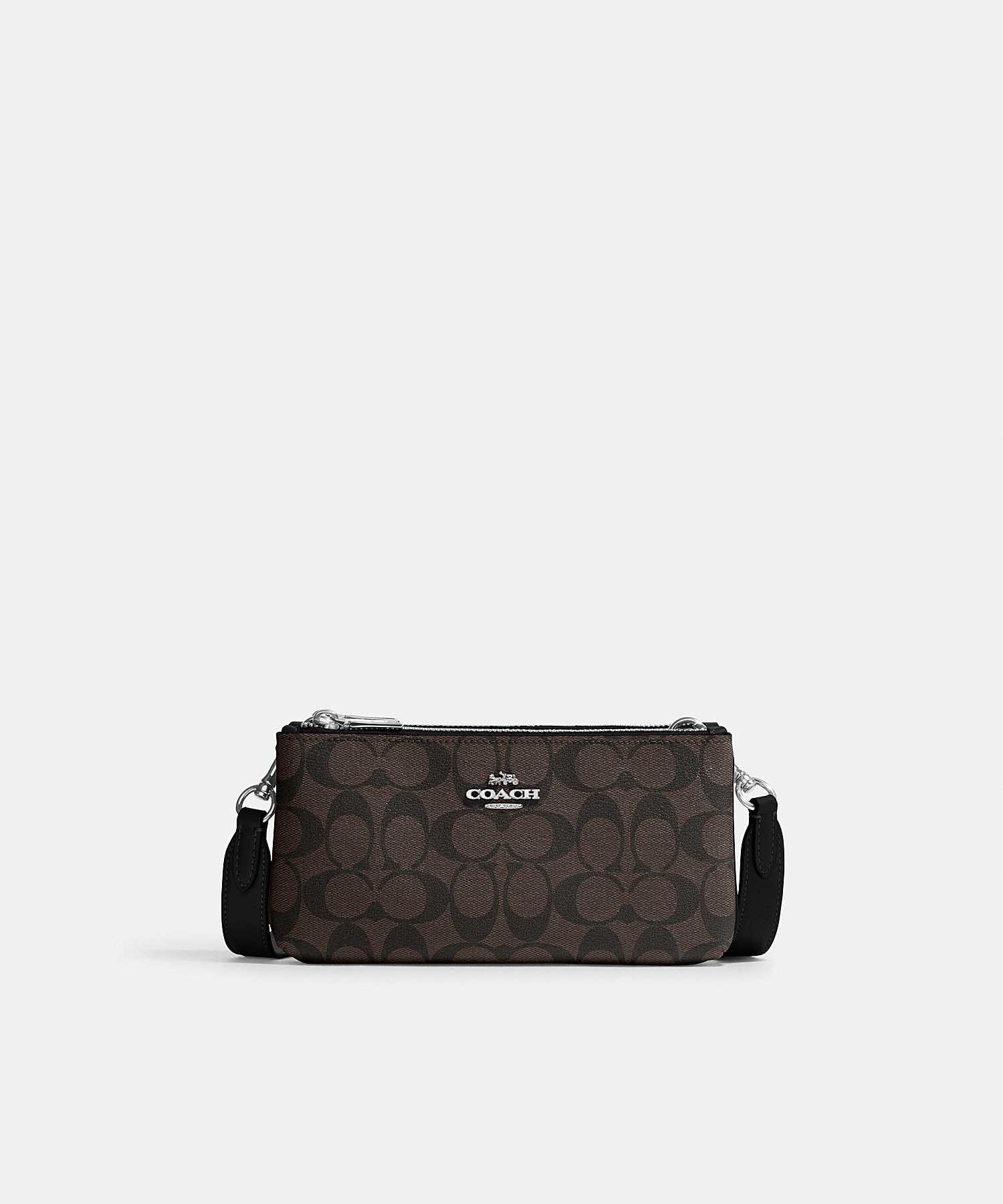 COACH DOUBLE ZIP CROSSBODY IN SIGNATURE CANVAS CJ790 SVBRB