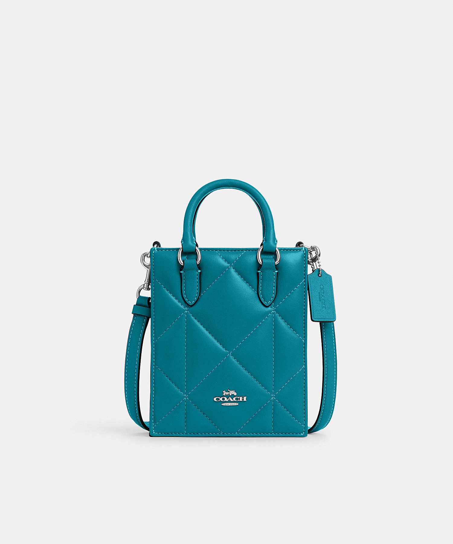 COACH NORTH SOUTH MINI TOTE WITH PUFFY DIAMOND QUILTING CJ580 SV/TE