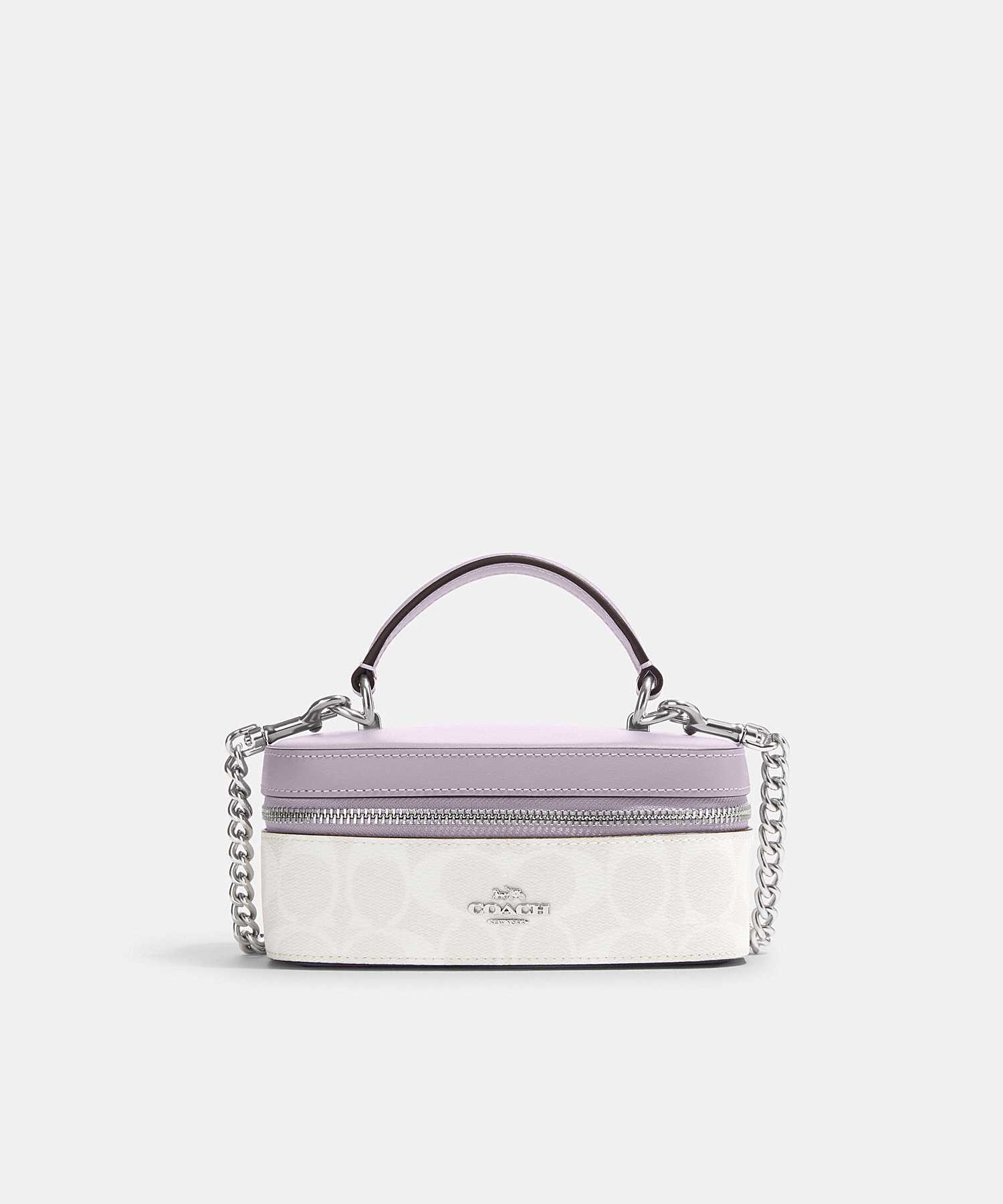 COACH TRAIN CASE CROSSBODY IN SIGNATURE CANVAS CJ522 SVVVJ