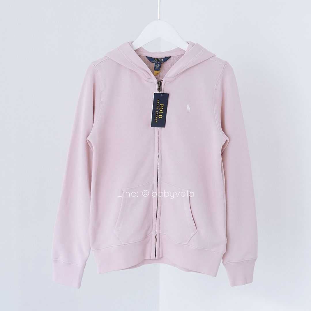 Girls French Terry Hoodie (Hint Of Pink)