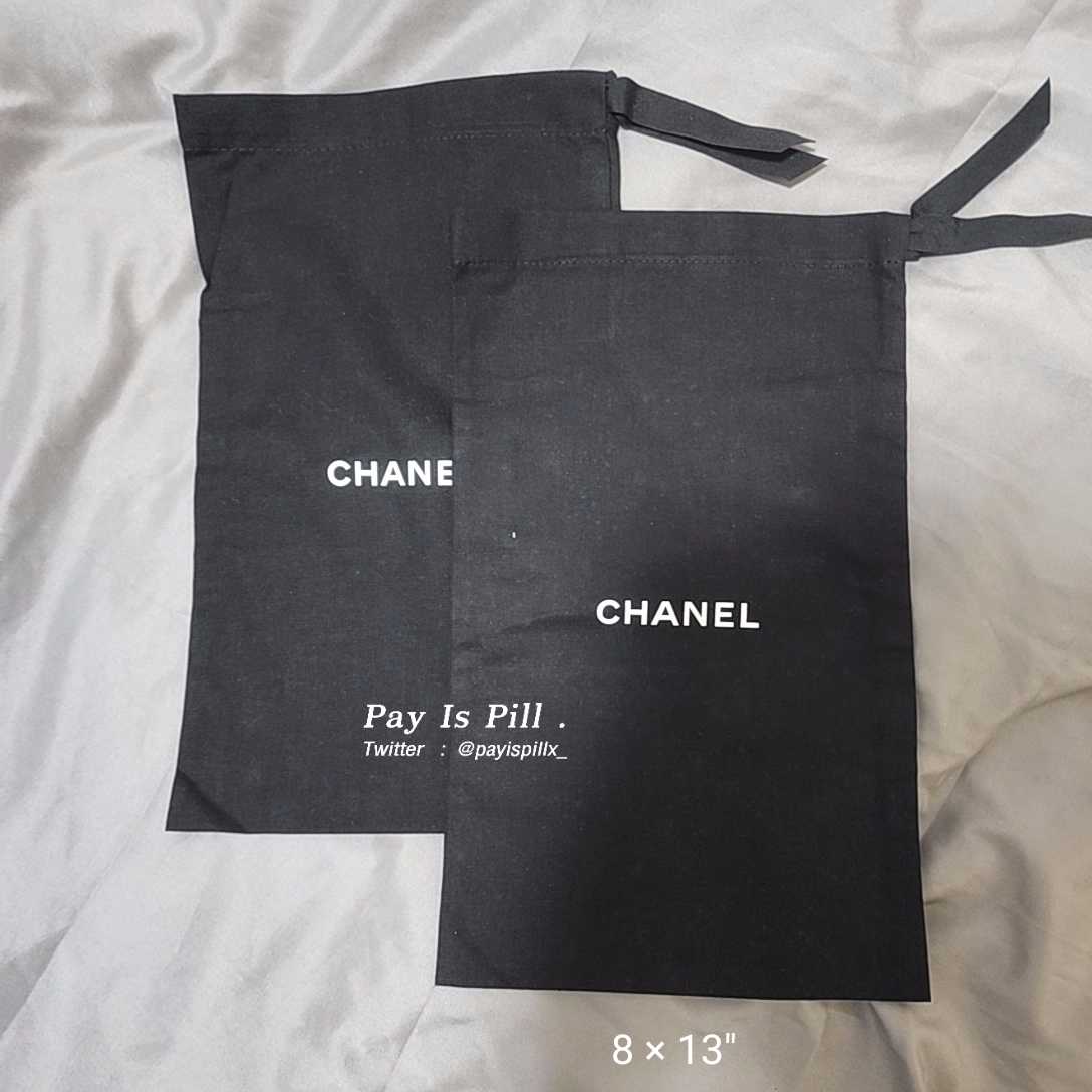 ถุงผ้า ถุงรองเท้า Chanel  สายริบบิ้น มี  3 ไซส์