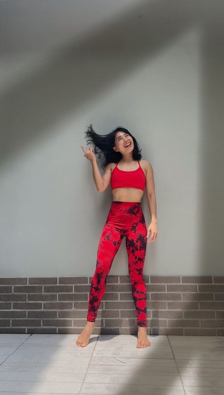 Tie dye leggings- Red