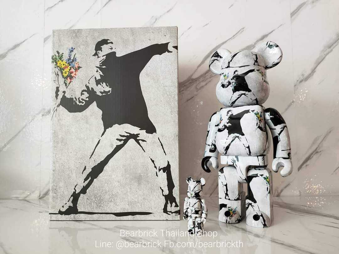 Be@rbrick Banksy Flower Bomber 100%+400% , 1000%