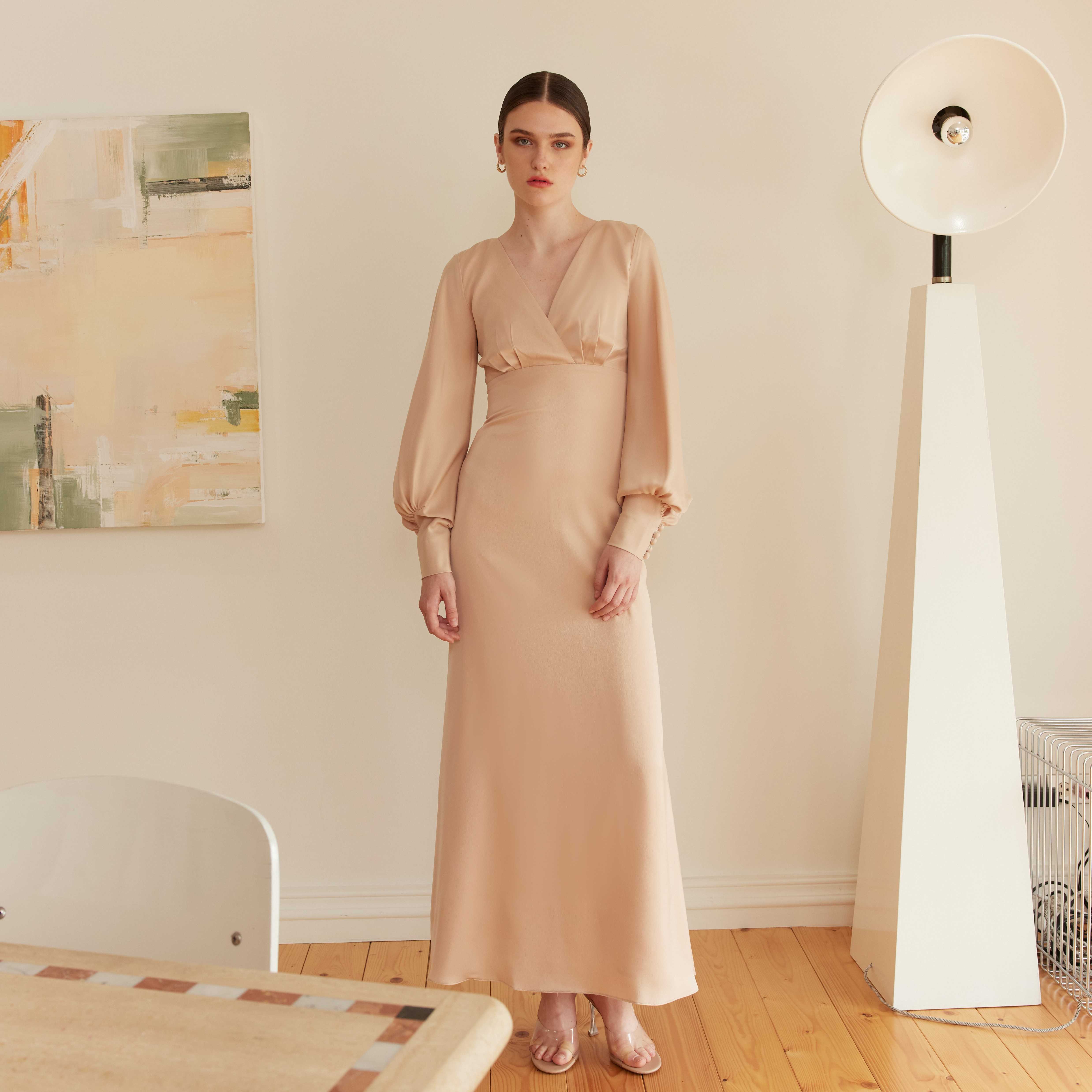 Clearance sale ! Blanche maxi dress in Nude
