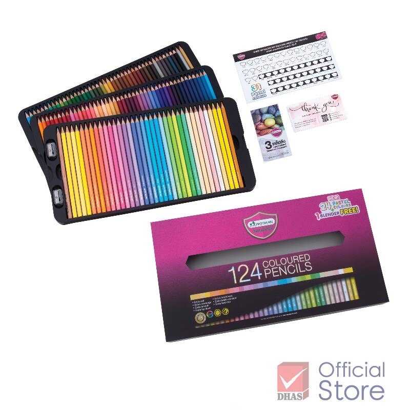 ดินสอสีไม้ Master art 124สี มาสเตอร์ อาร์ต สีคุณภาพสูง เยอะที่สุด ครบที่สุด พร้อมส่ง US.Station
