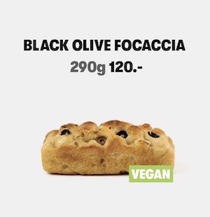 Black olive foccacia
